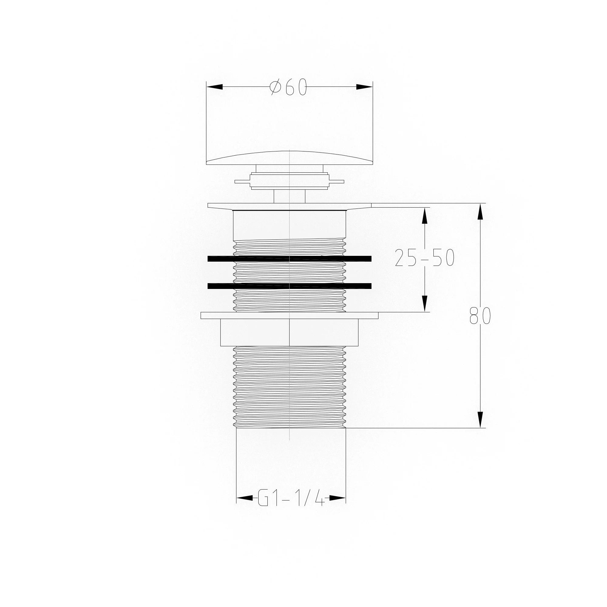 Pop up basin waste round unslotted - white - Image 5