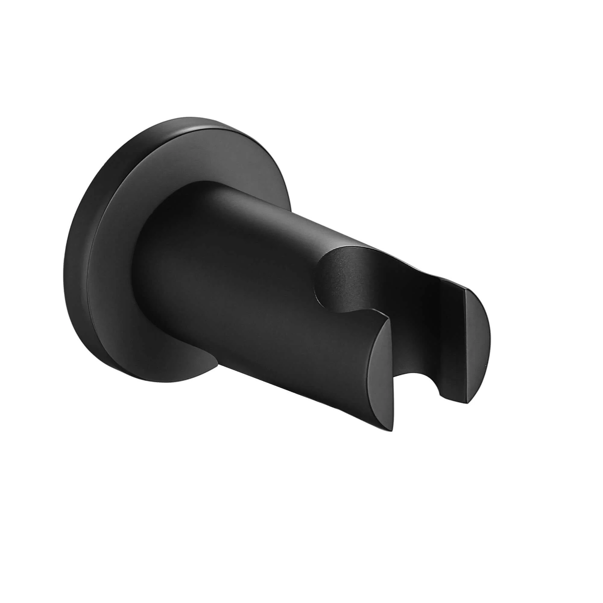 Premium Round Pencil Hand Shower With Silicone Jets Kit Incl. Hose And Luxury Brass Wall Bracket - Matt Black - Image 5