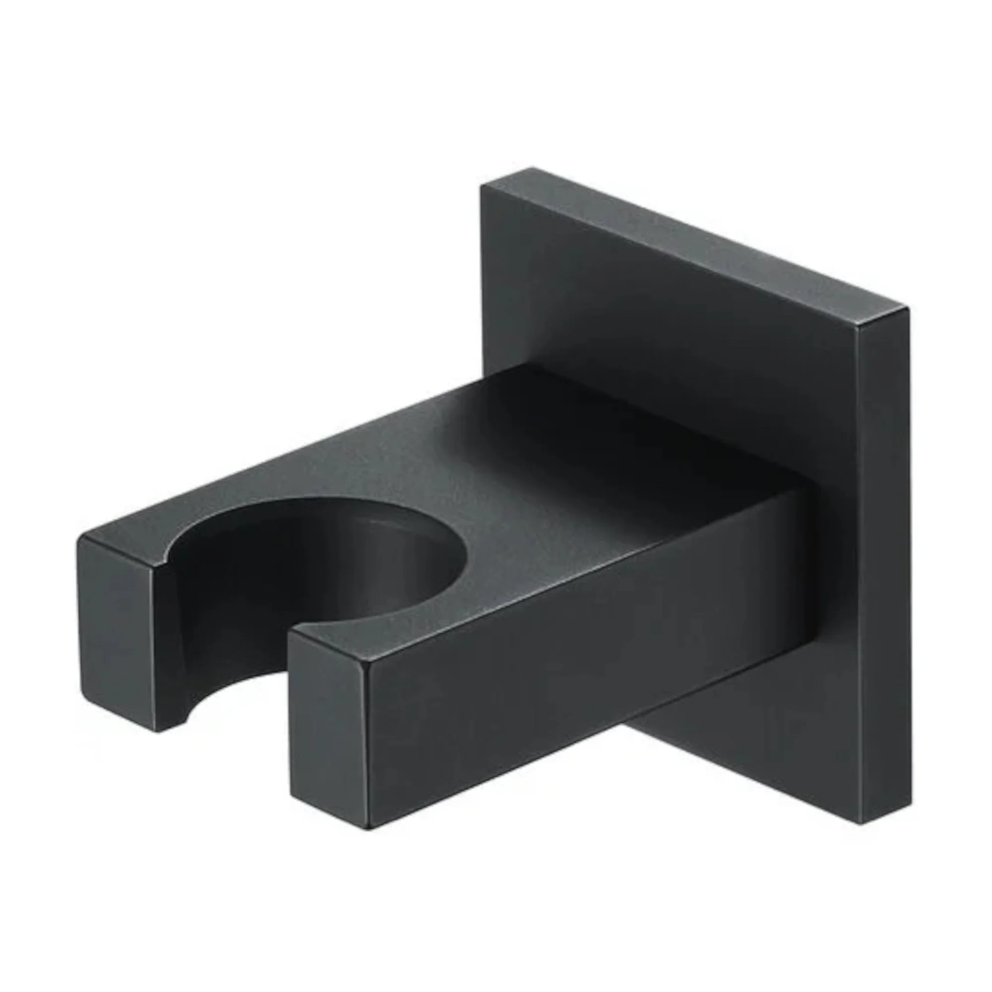 Rectangle wall bracket for shower heads solid brass - matt black