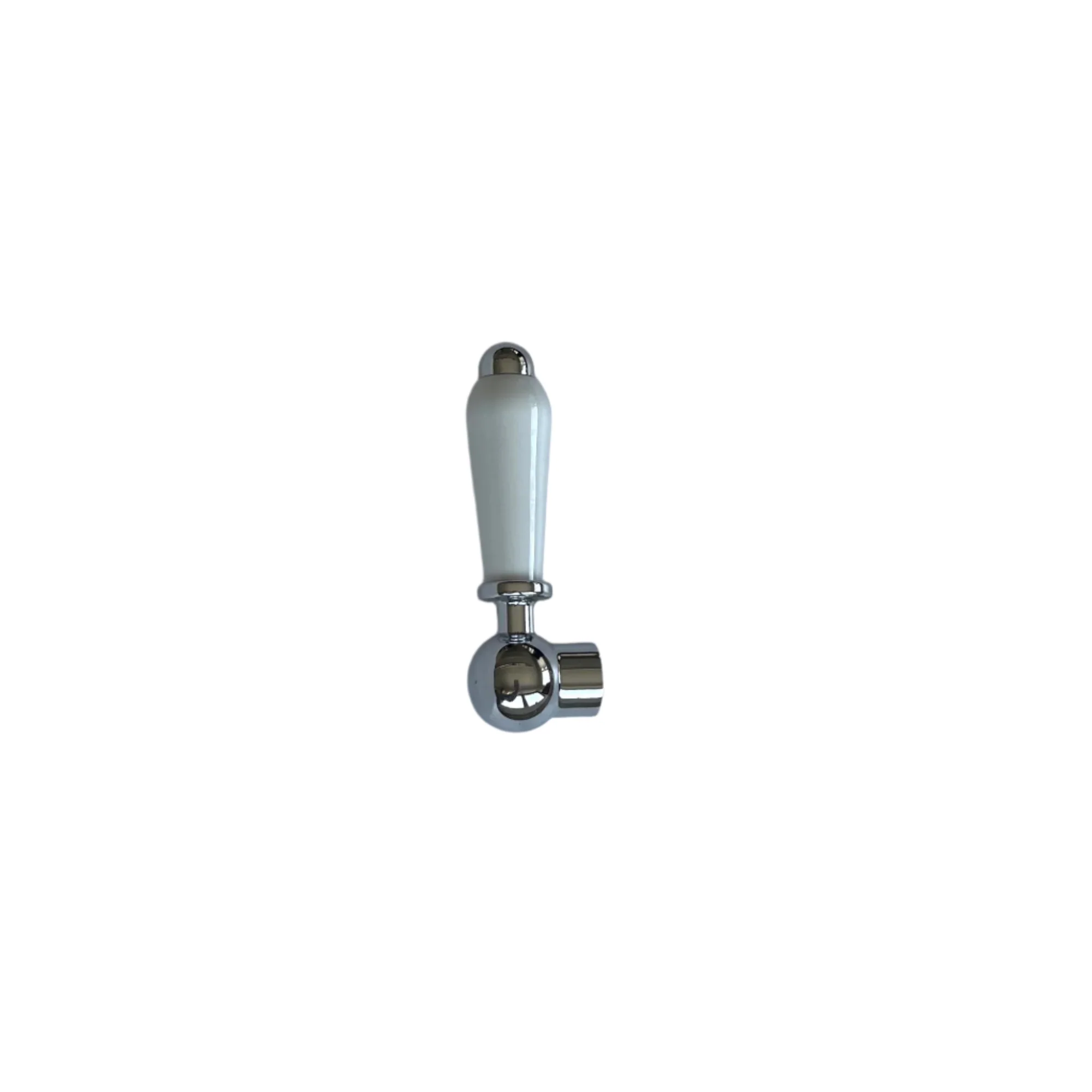 Replacement white ceramic lever with housing and grubscrew for B14 - chrome