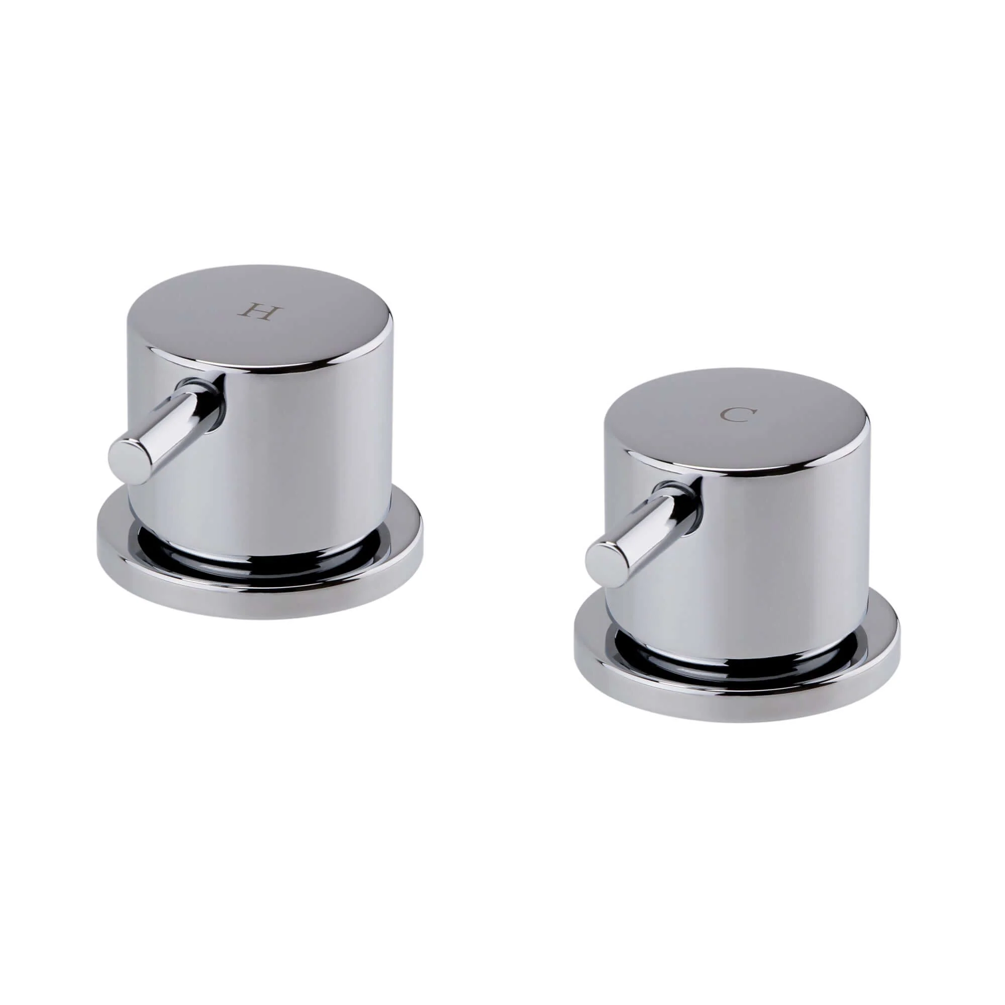 Round overflow bath filler with 3/4" deck bath side valves (pair) - chrome - Image 3