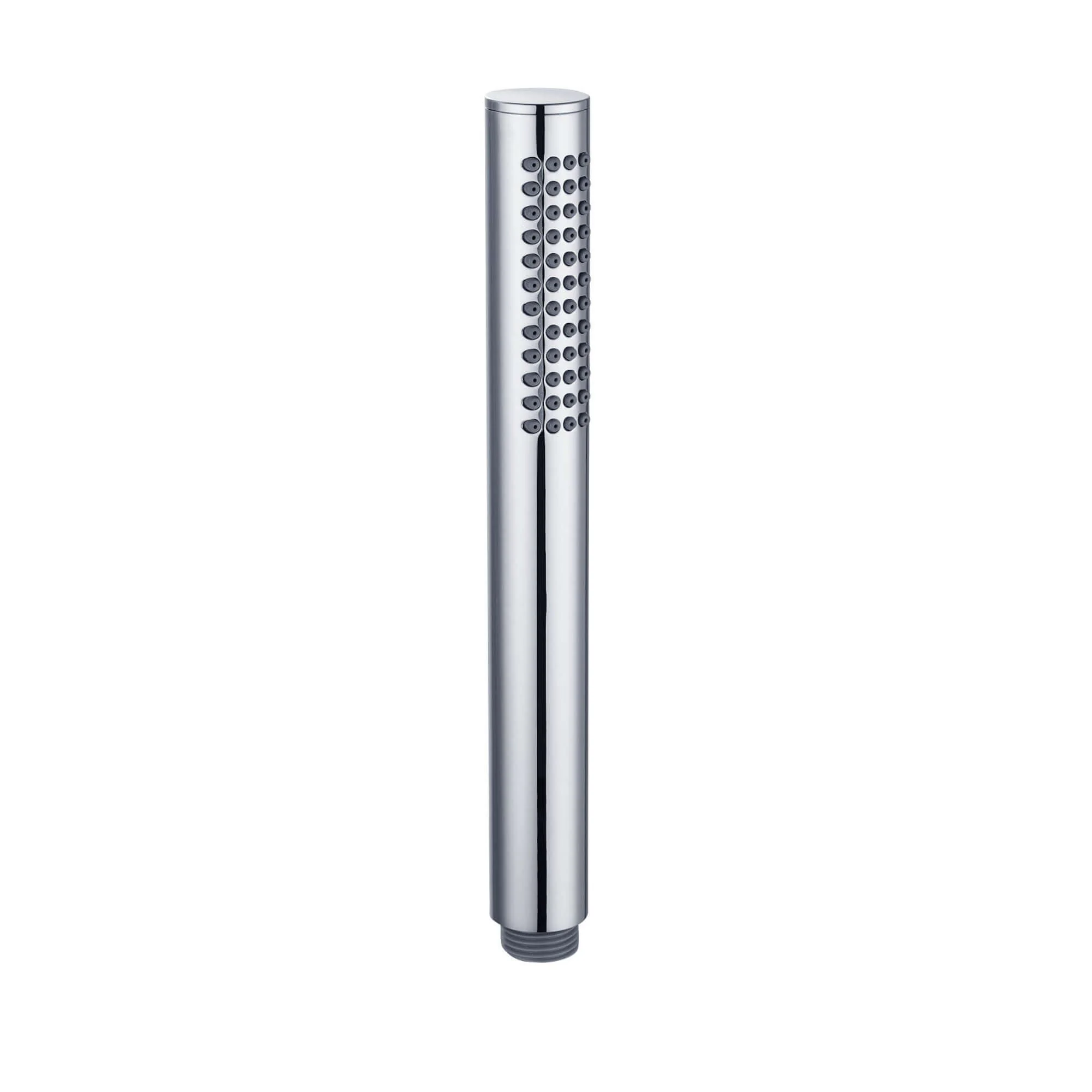 Round pencil hand shower with rubber jets - chrome