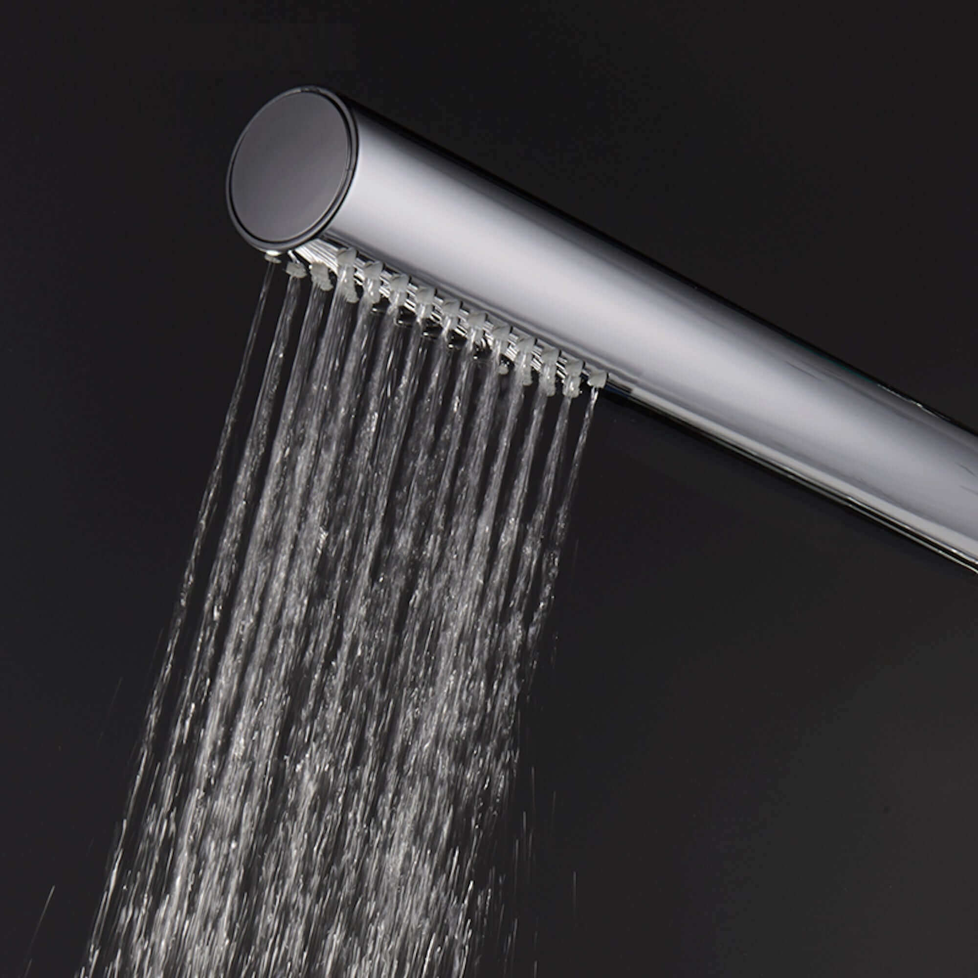 Round pencil hand shower with rubber jets - chrome - Image 2
