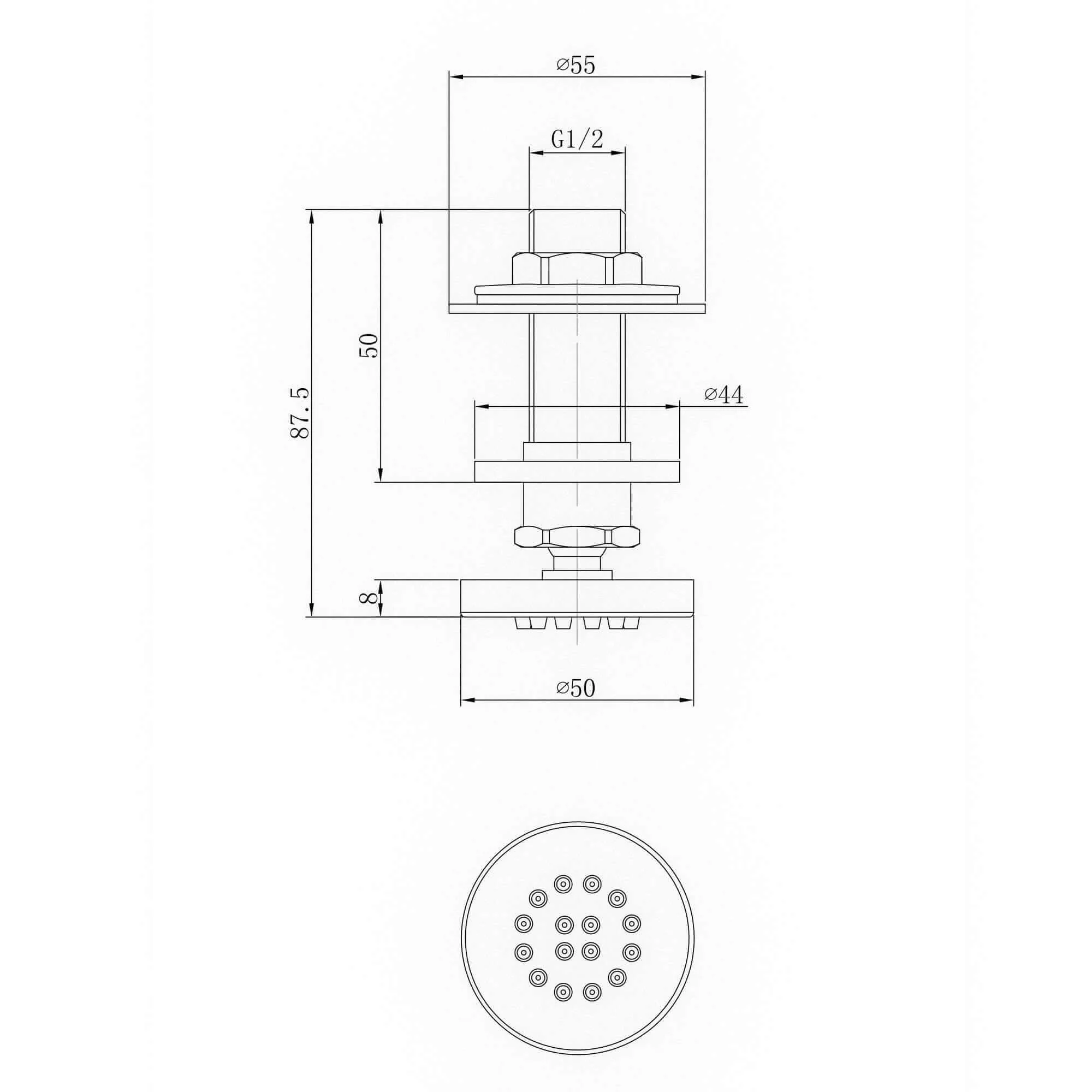 Round shower body jet - gold - Image 3
