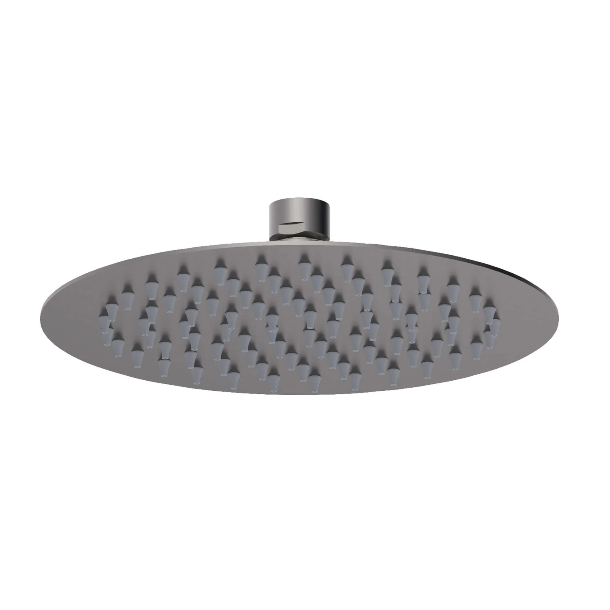 Round ultra slim shower head stainless steel 200mm - gunmetal grey