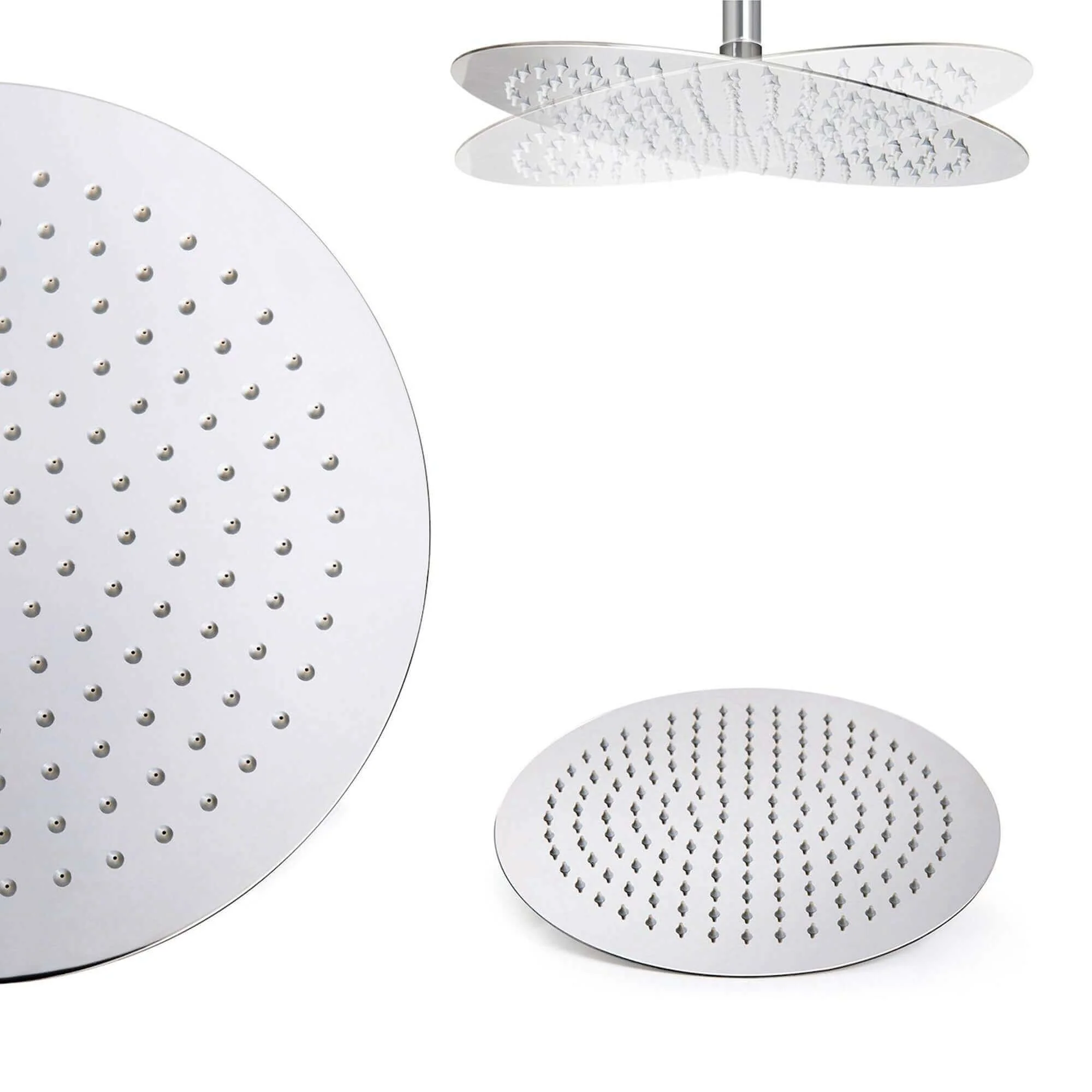 Round ultra slim shower head stainless steel 300mm - chrome - Image 5