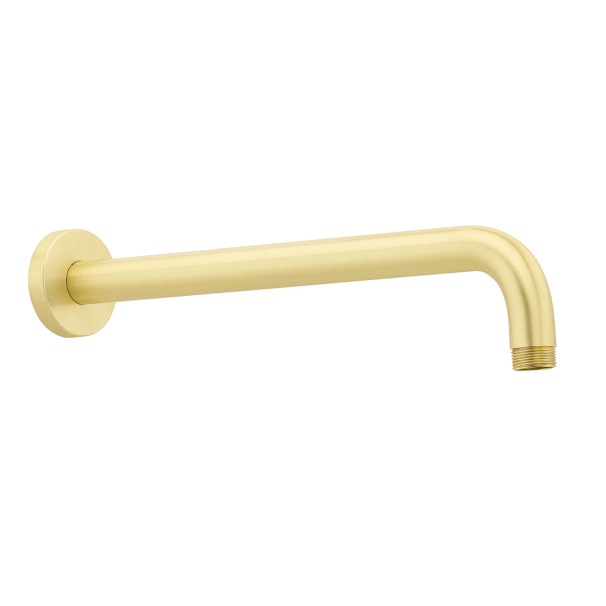 Round wall mounted shower arm 320mm - brushed brass