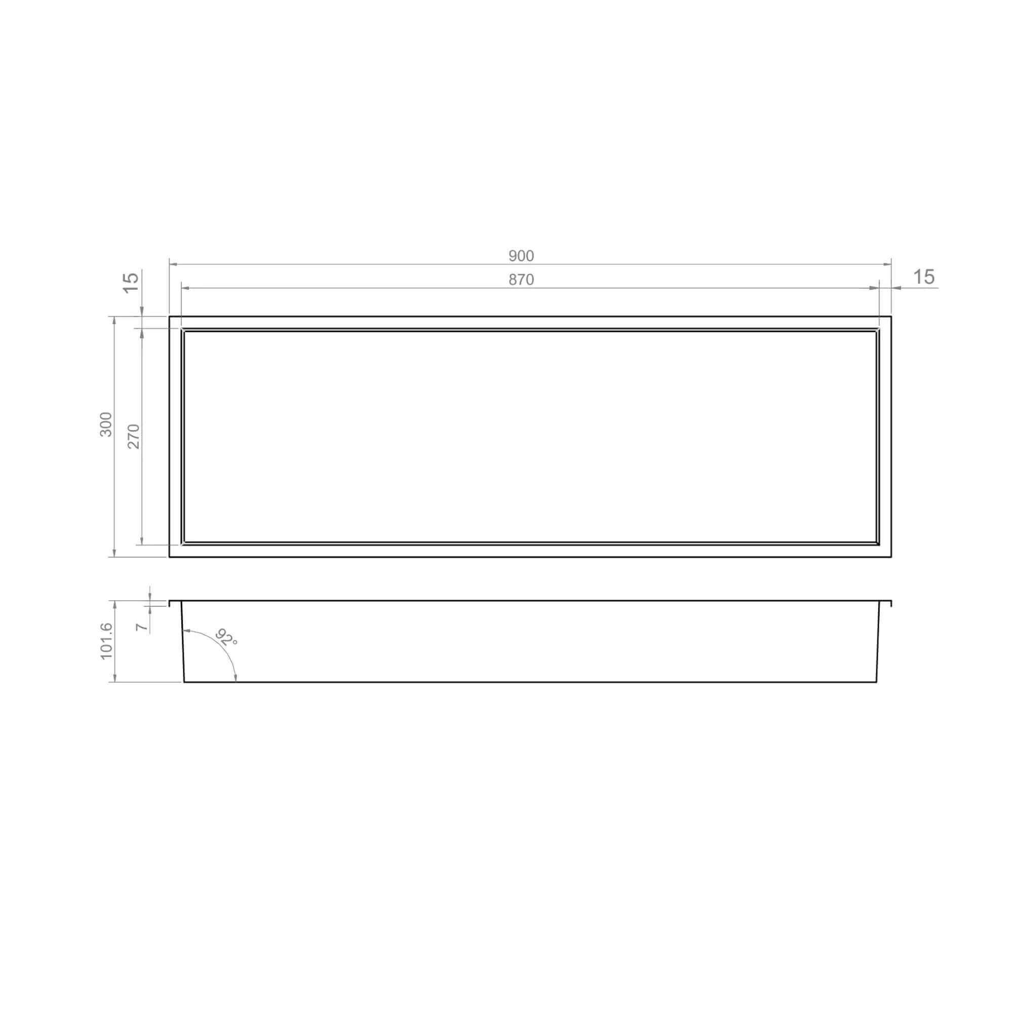 Shower Niche 900 x 300 - Gunmetal Grey - Image 2