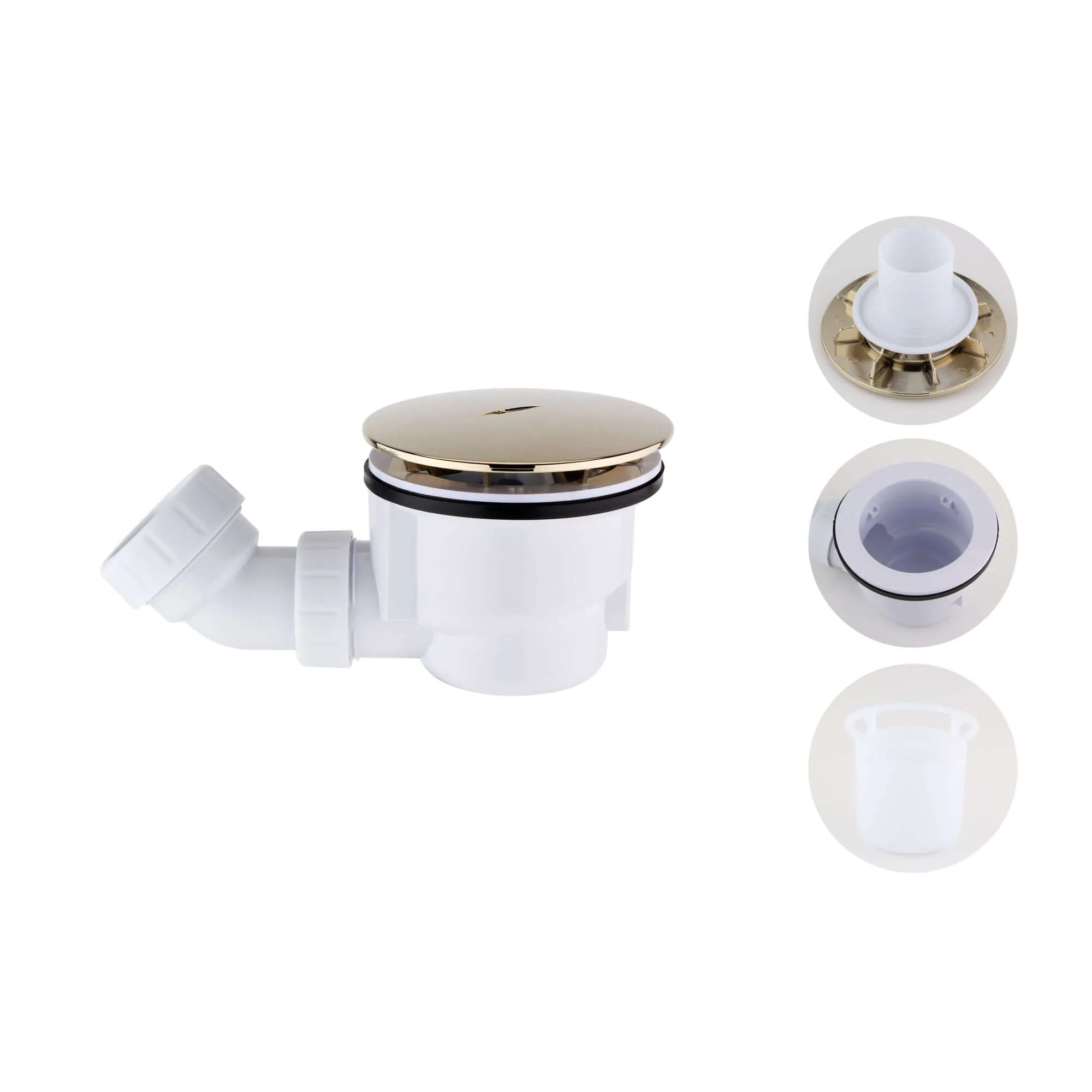 Shower tray high flow waste 90mm - gold - Image 3