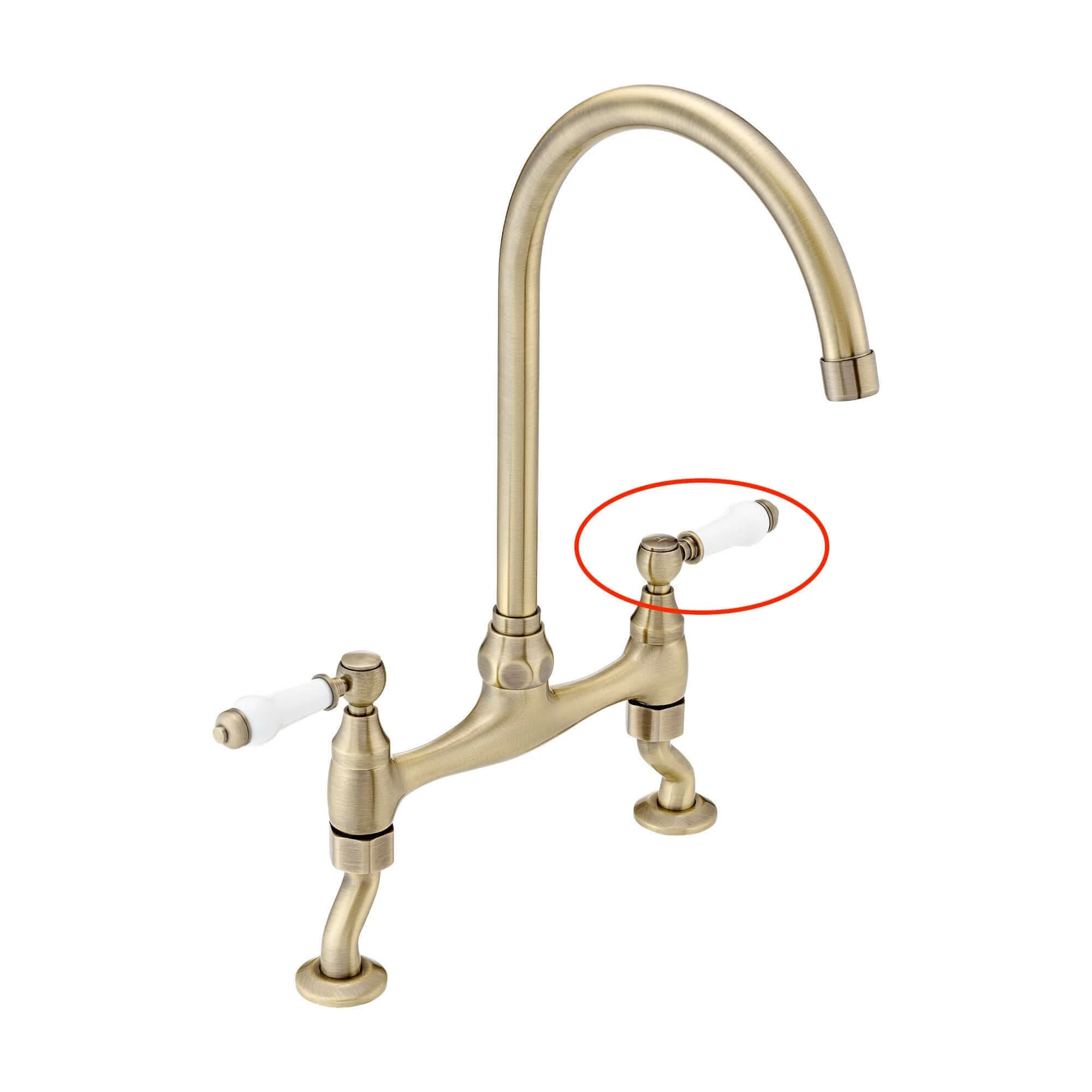 Single handle for Astbury, Brompton - HOT - antique brass - Image 2