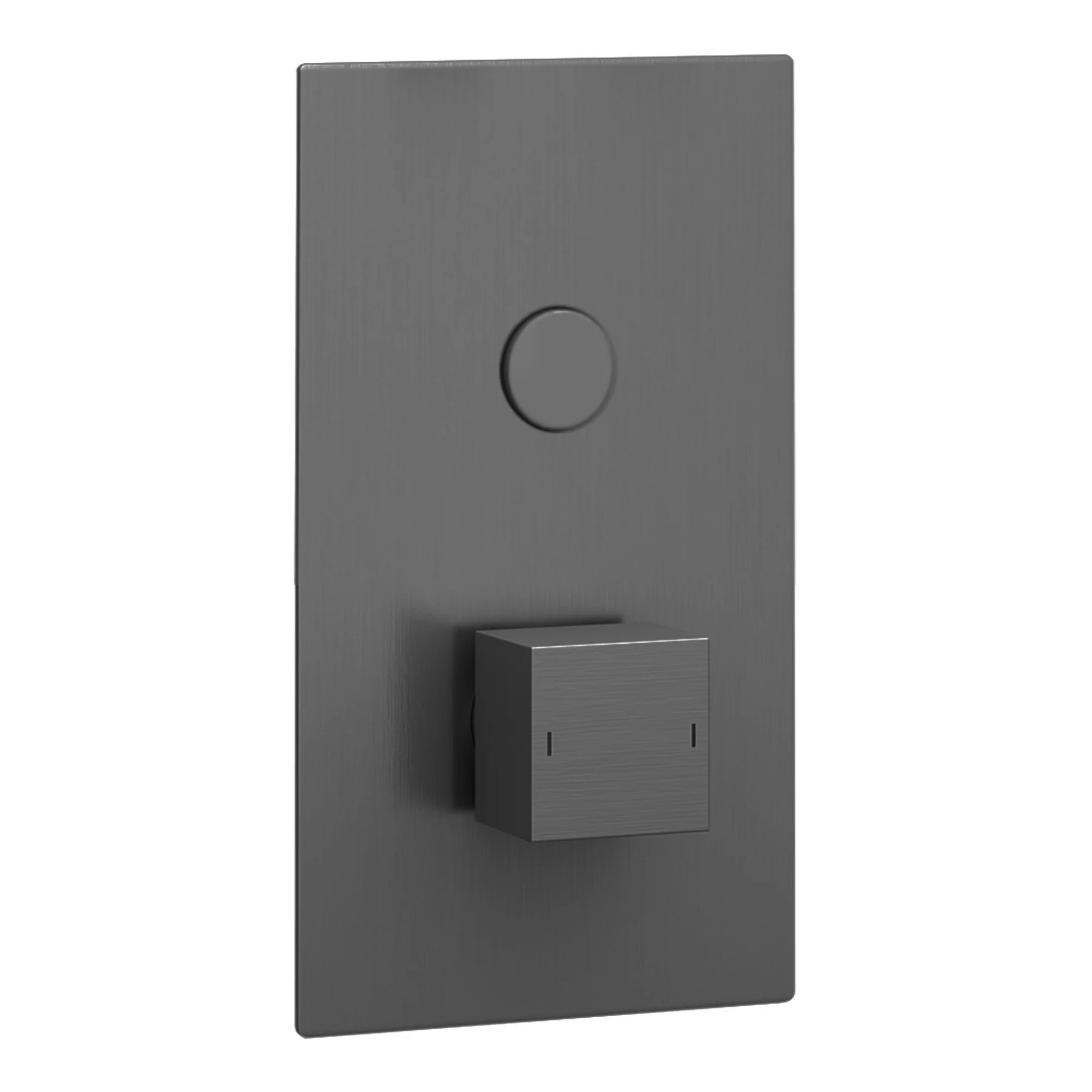 Spello square push button concealed thermostatic shower valve with 1 outlet - gunmetal grey