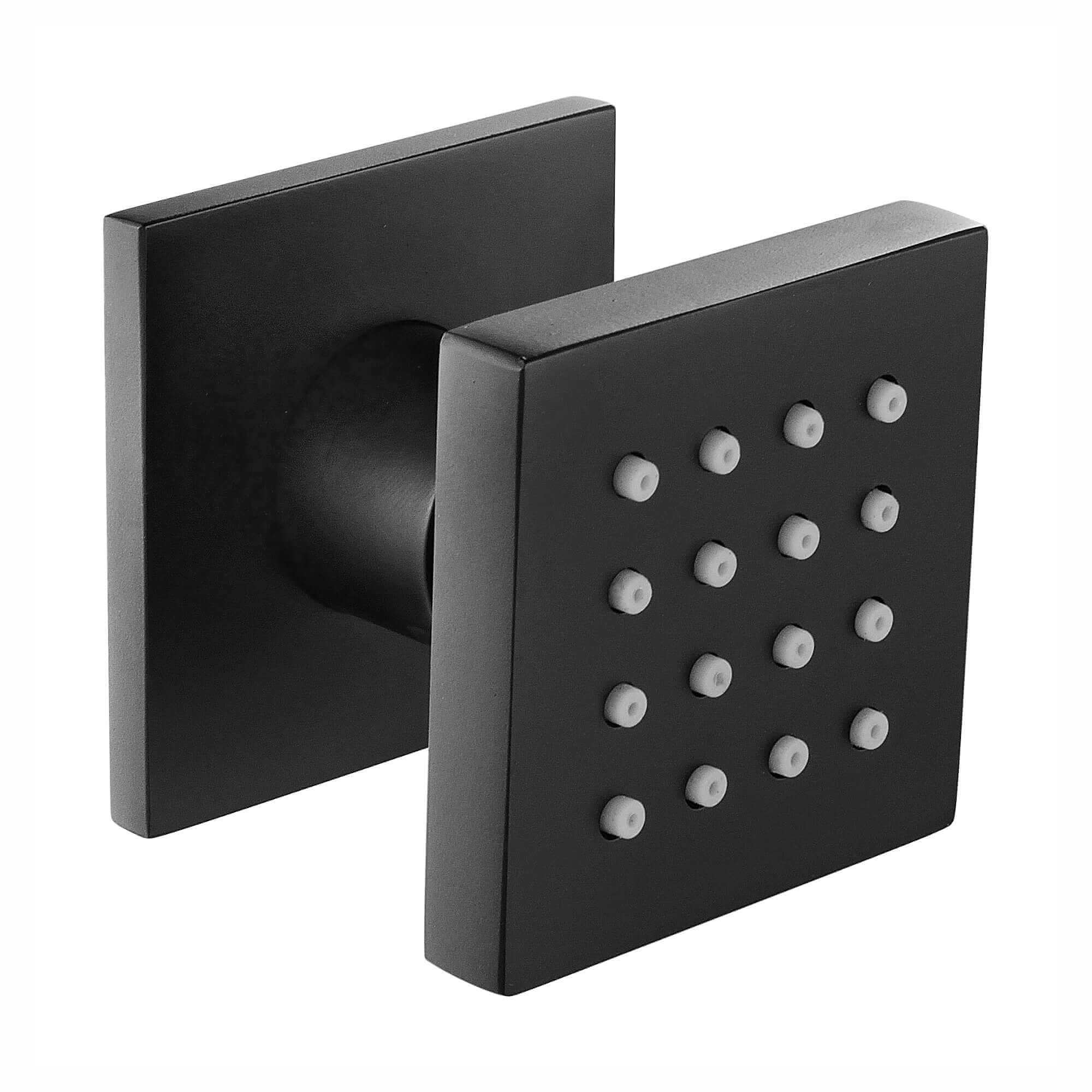 Spello Square Thermostatic Concealed Shower Set with Body Jets, Ceiling Overhead Shower, Handset Kit - Black - Image 3