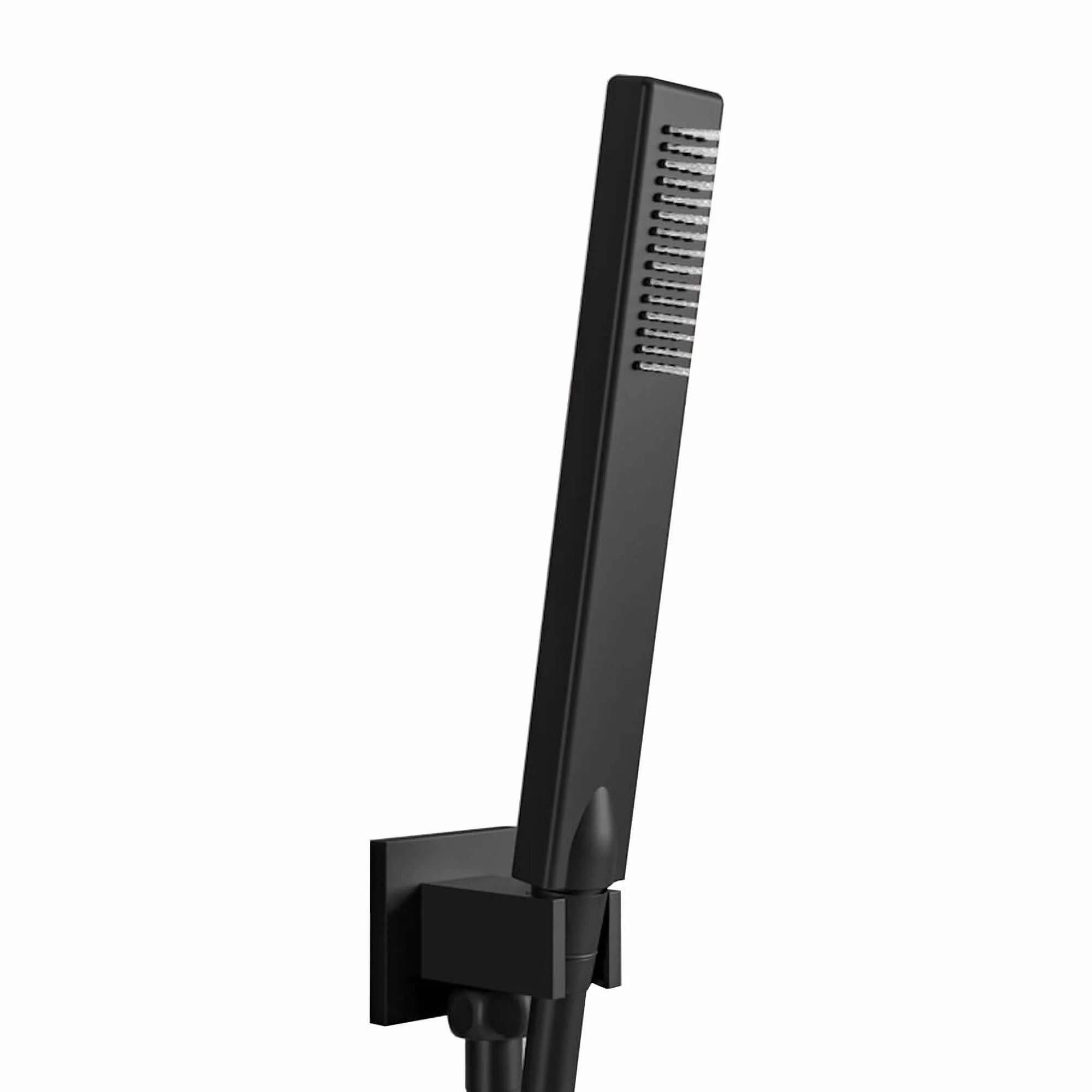 Spello Square Thermostatic Concealed Shower Set with Body Jets, Ceiling Overhead Shower, Handset Kit - Black - Image 4