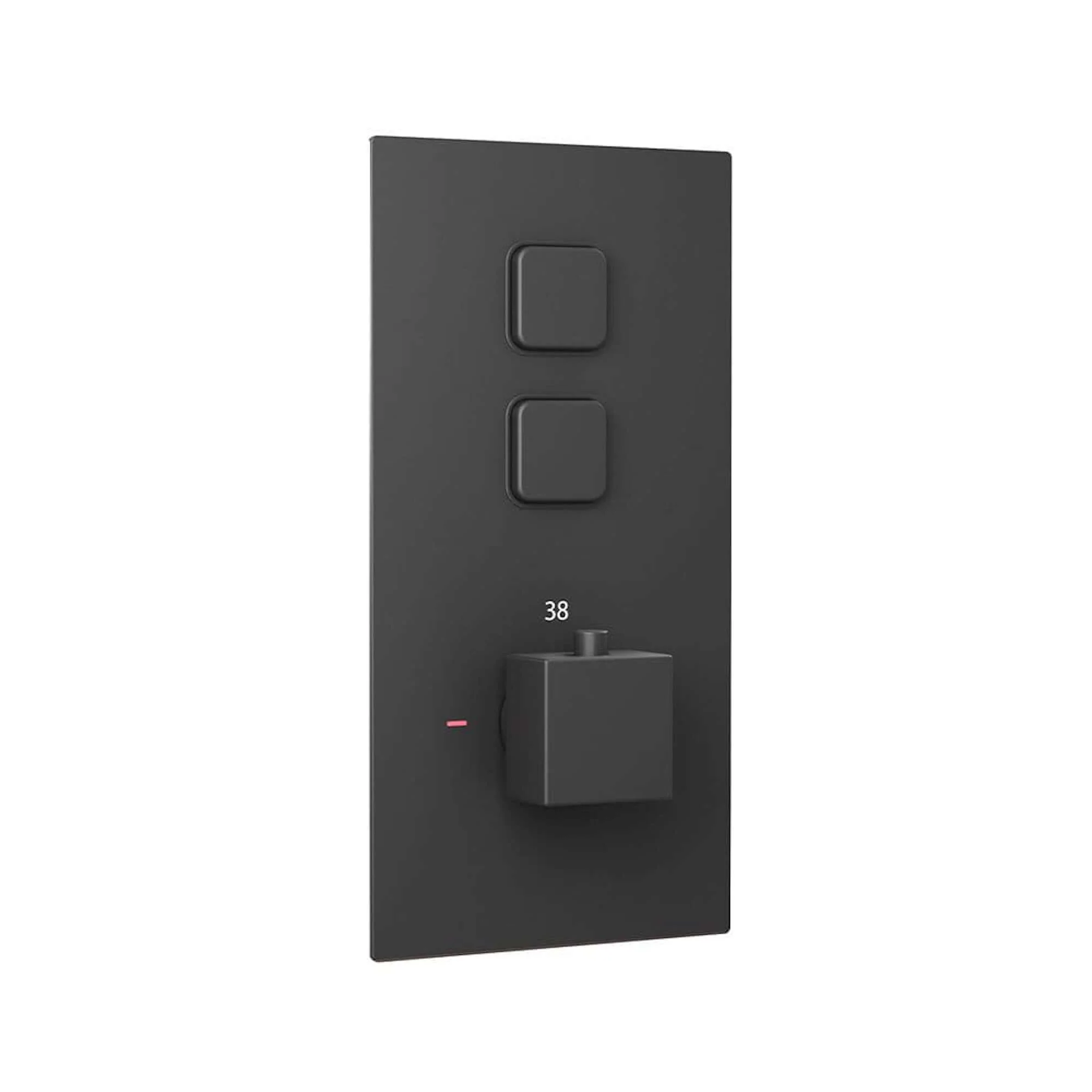 Spello Square Thermostatic Concealed Shower Set with Ceiling Mounted Shower & Handset Kit - Black - Image 5
