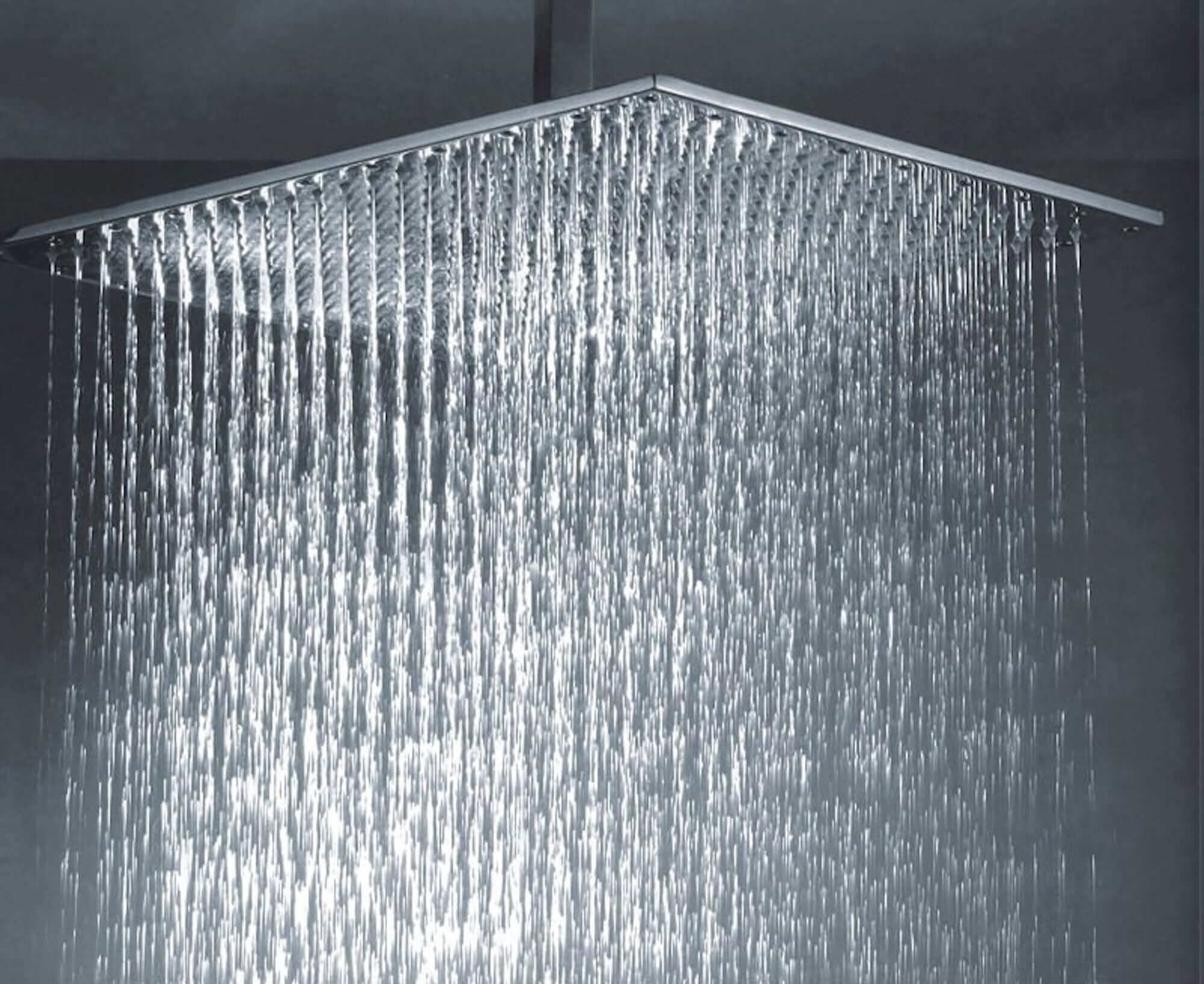 Spello Square Thermostatic Concealed Shower Set with Ceiling Mounted Shower - Chrome - Image 2