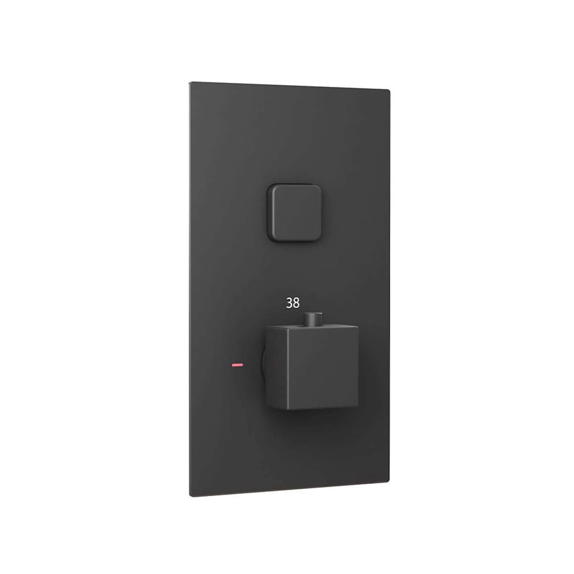 Spello Square Thermostatic Concealed Shower Set with Wall Mounted Shower Head - Black - Image 3