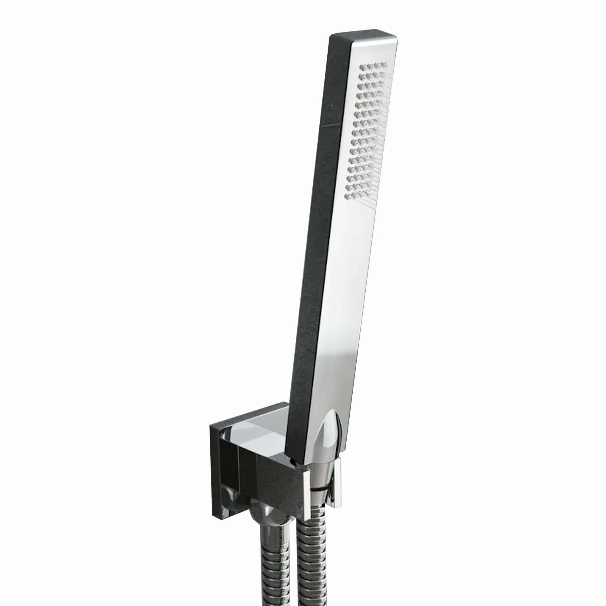 Spello Square Thermostatic Concealed Shower Set with Wall Mounted Shower & Handset Kit - Chrome - Image 3