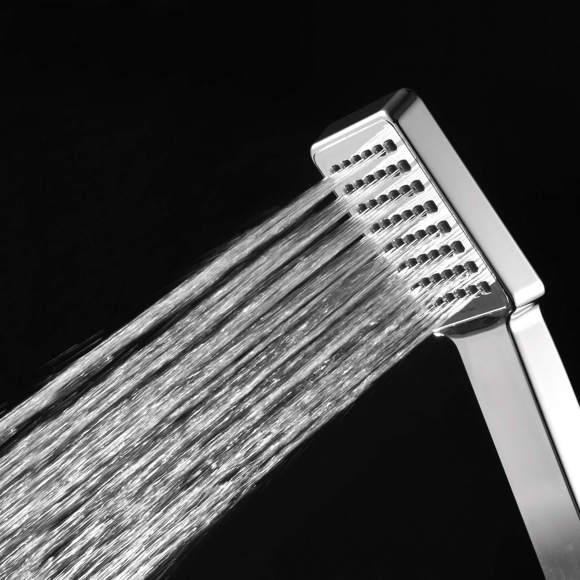 Square Paddle Hand Shower Kit incl. Hose and Wall Bracket - Chrome - Image 4