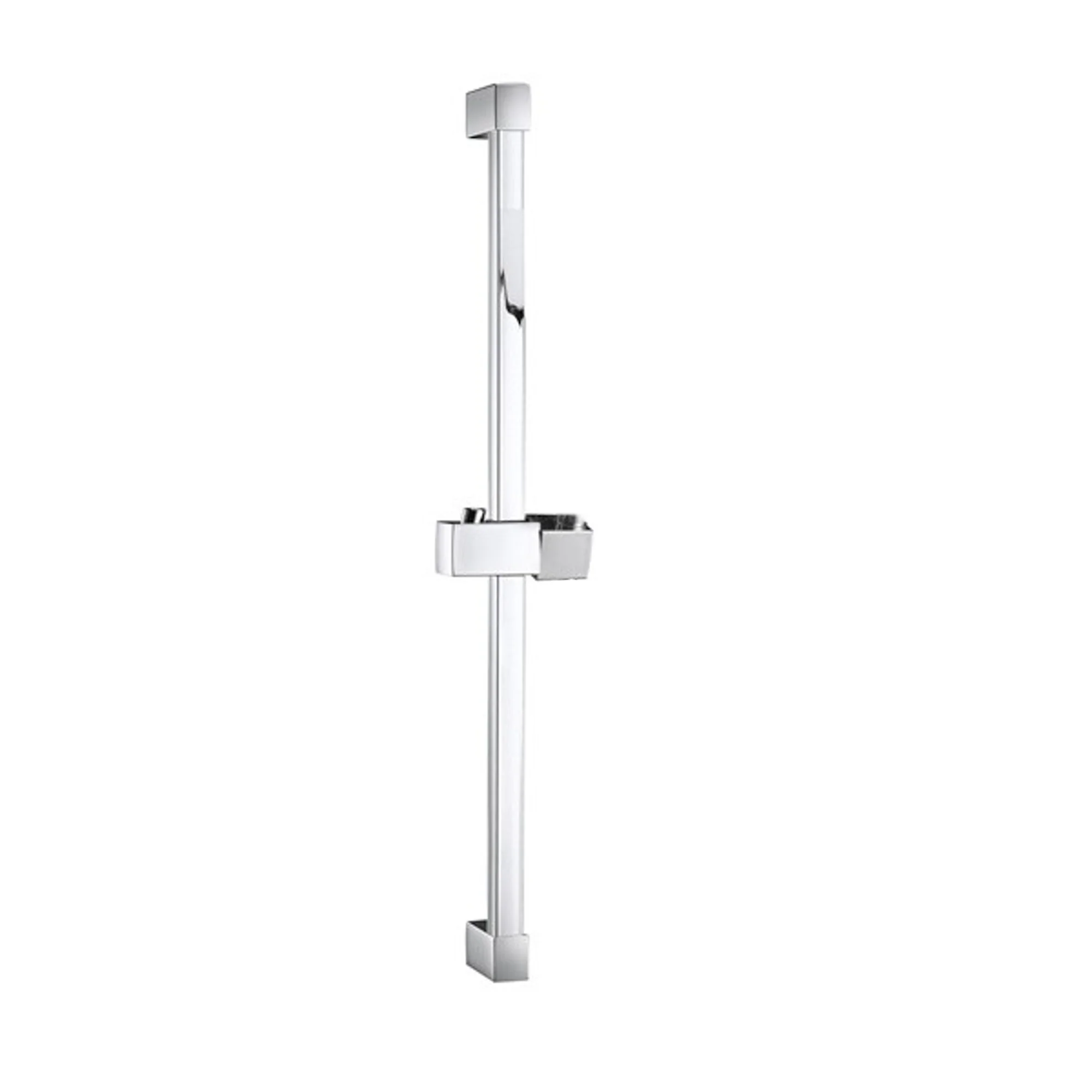 Square shower slider rail bar with hand shower holder - chrome