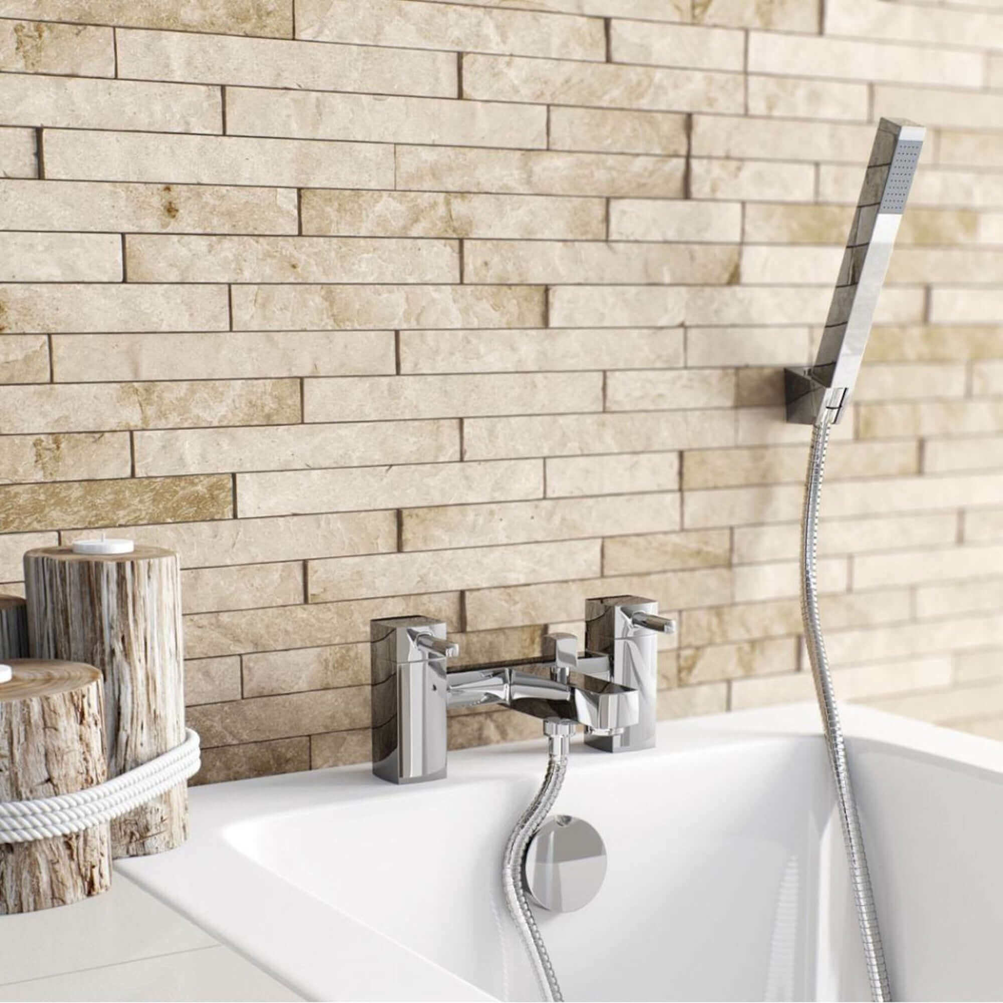 Stella bath shower mixer tap + basin mixer tap pack - chrome - Image 4