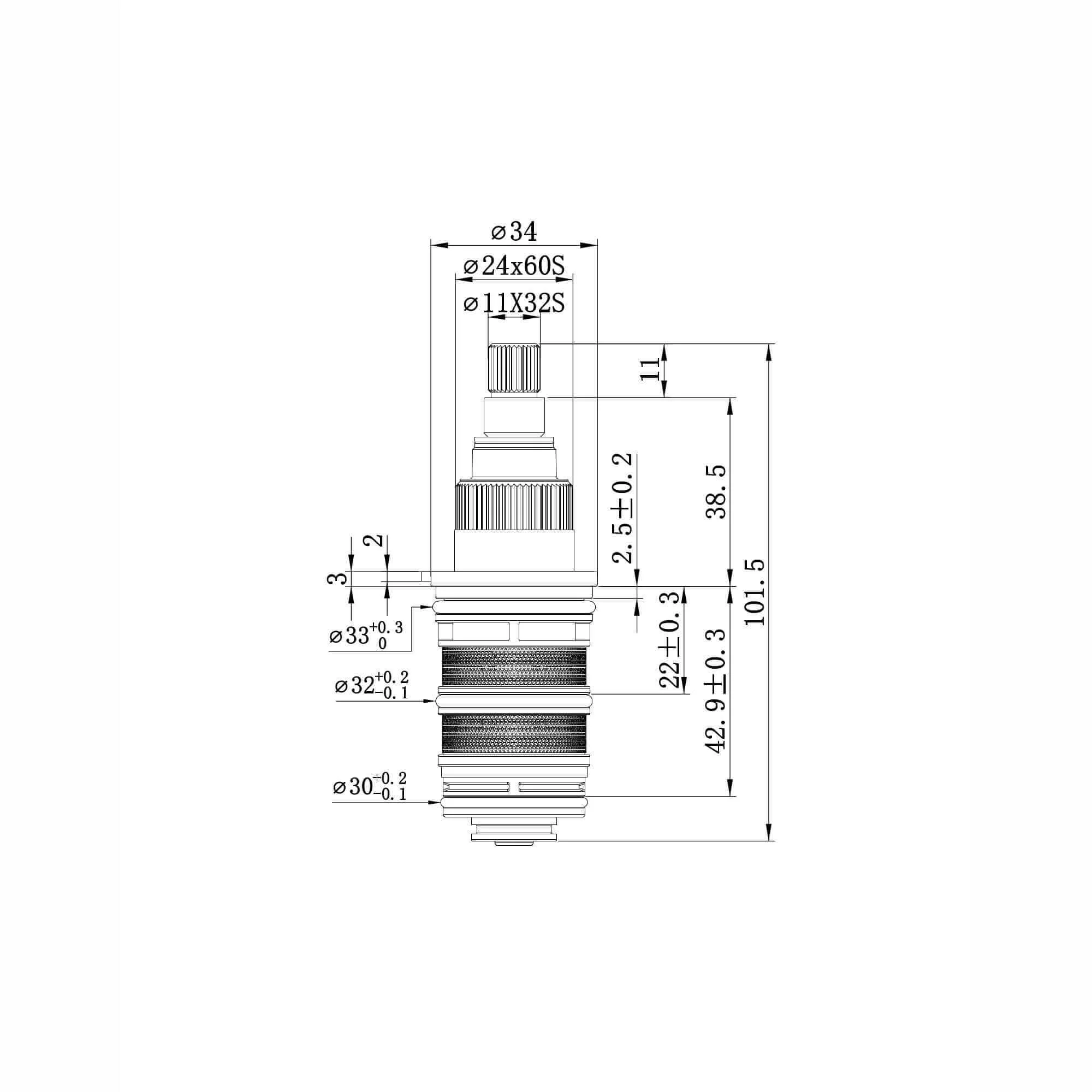 Thermostatic cartridge for Windsor, concealed push button shower valves - Spello - Image 2