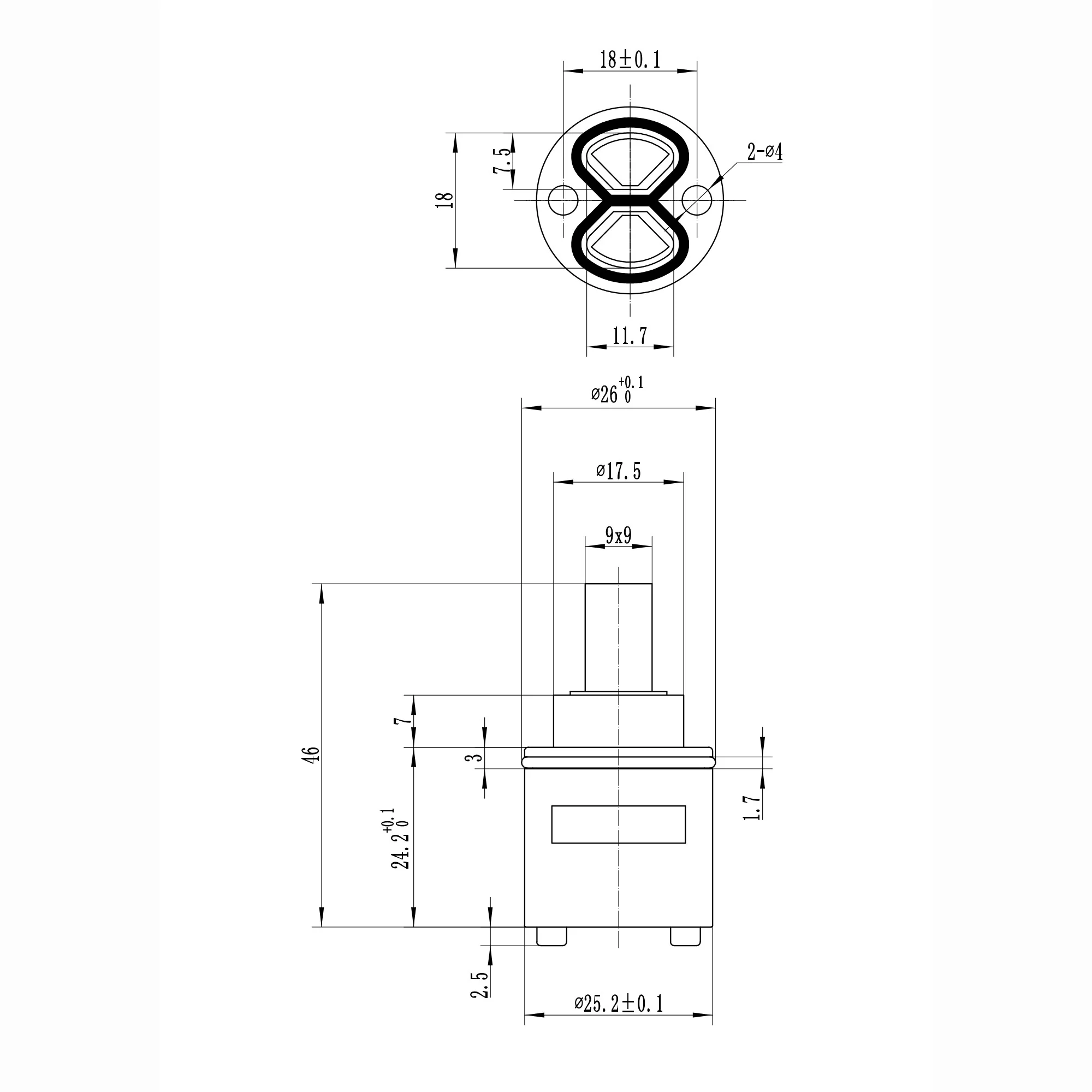 Cartridge valve - floorstanding bath shower mixer Zara - Image 2