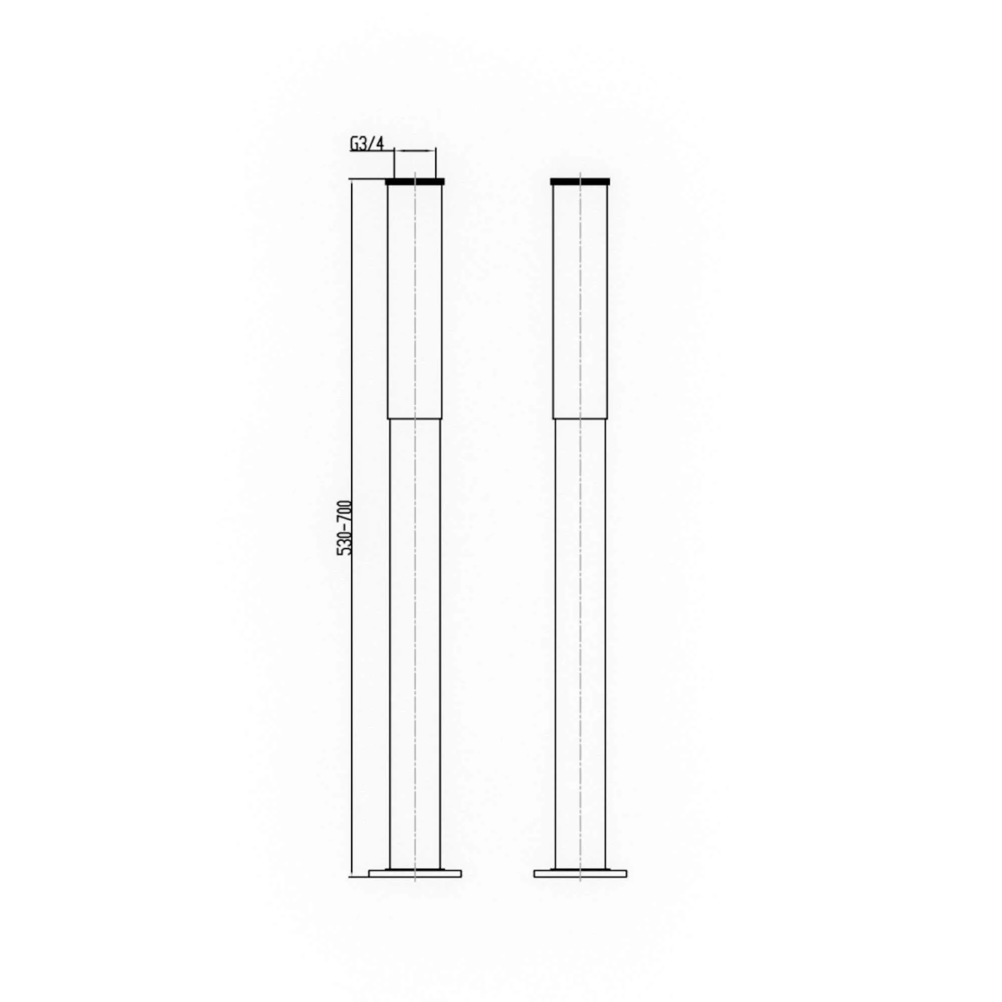 Traditional standpipes with adjustable shrouds for roll top baths (conceals water supply pipes) - gold - Image 2