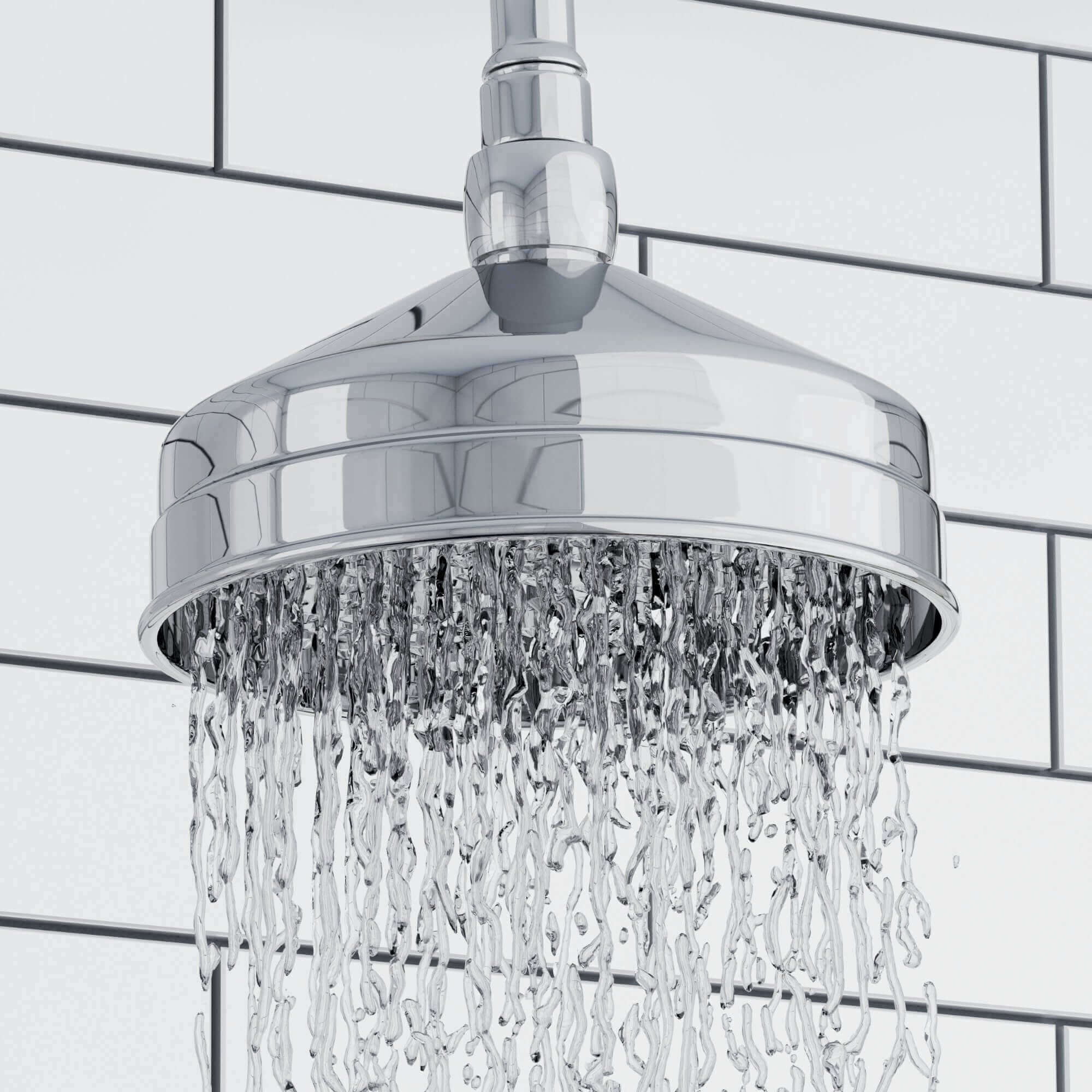 Traditional Ceiling Fixed Apron Brass Shower Head 6" With 180mm Ceiling Shower Arm - Chrome - Image 2