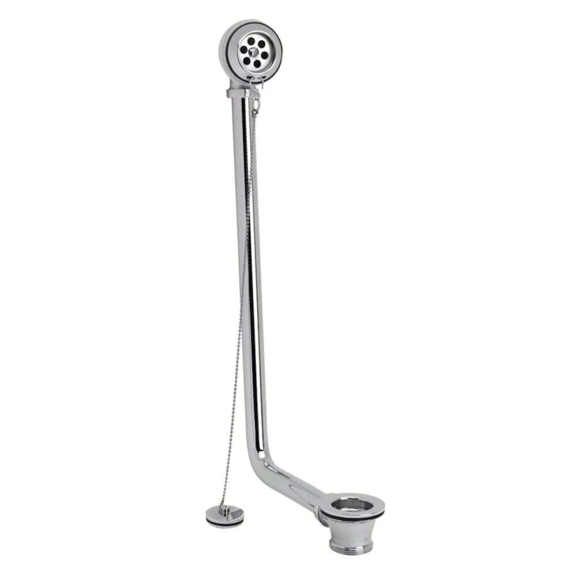 Traditional Exposed Bath Retainer Waste & Ball Chain Plug with Overflow - Chrome