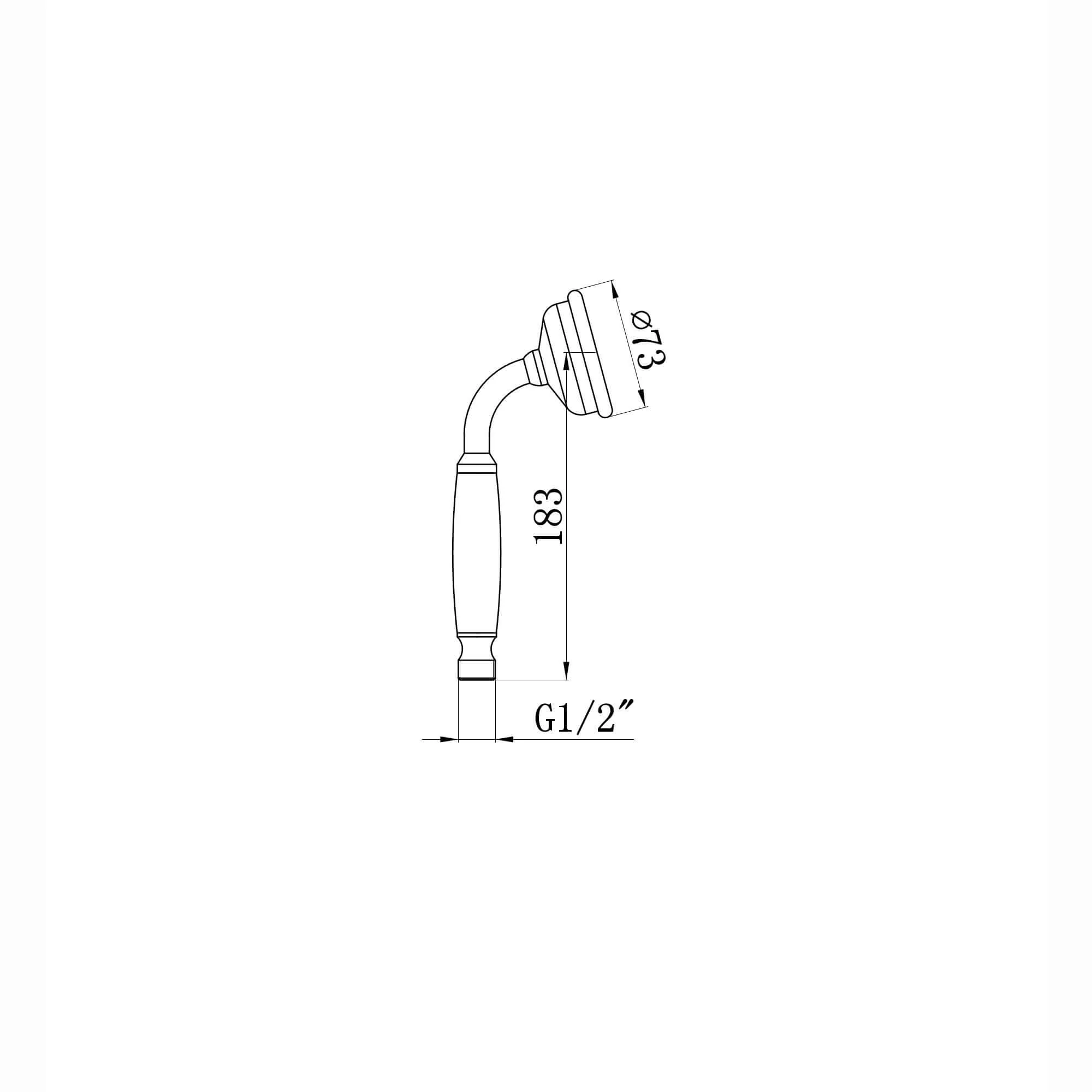 Traditional hand shower ceramic brass - antique brass - Image 4