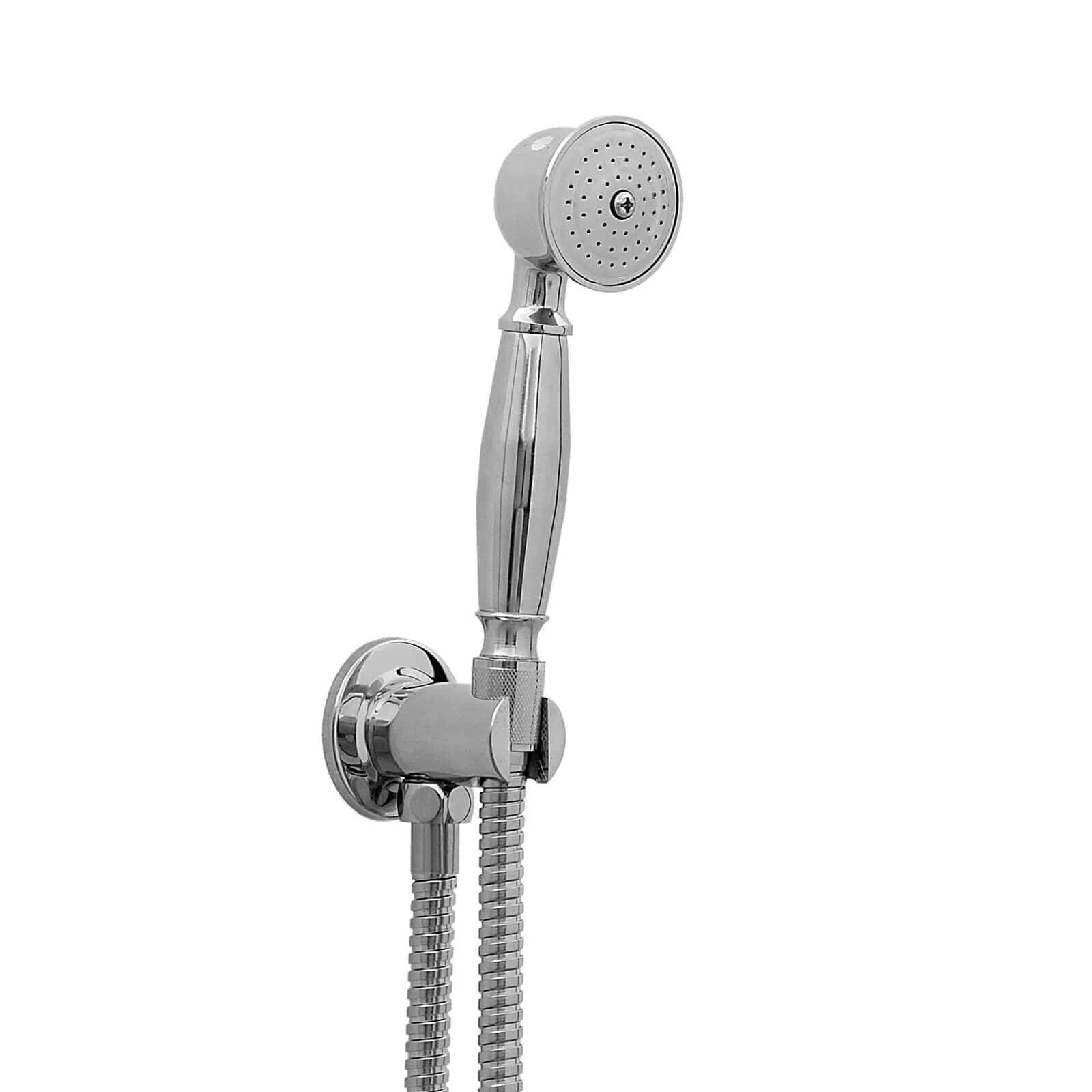 Traditional Brass Hand Shower Kit Incl. Hose and Shower Head Holder with Outlet - Chrome