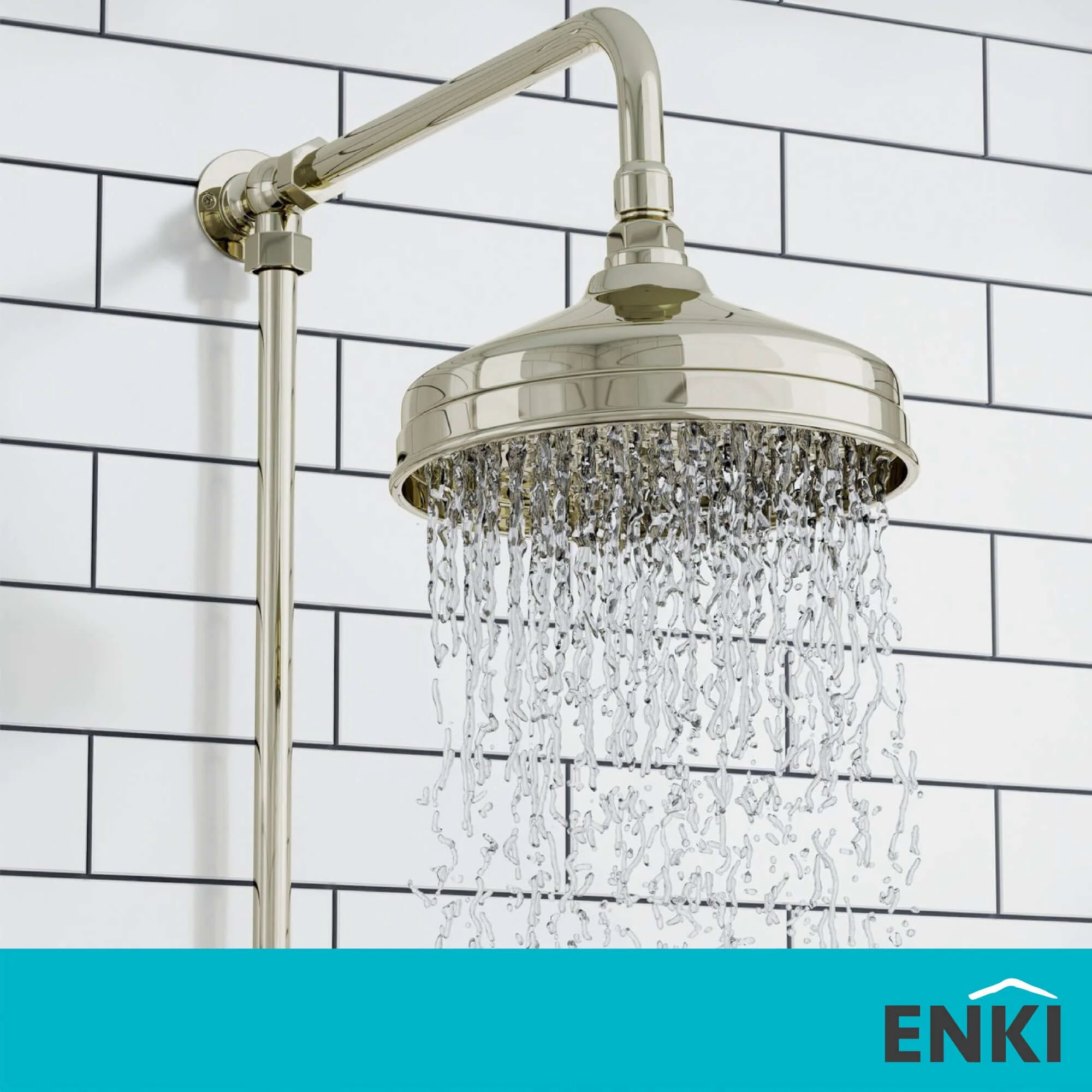 Traditional shower head apron rose brass 200mm - gold - Image 6