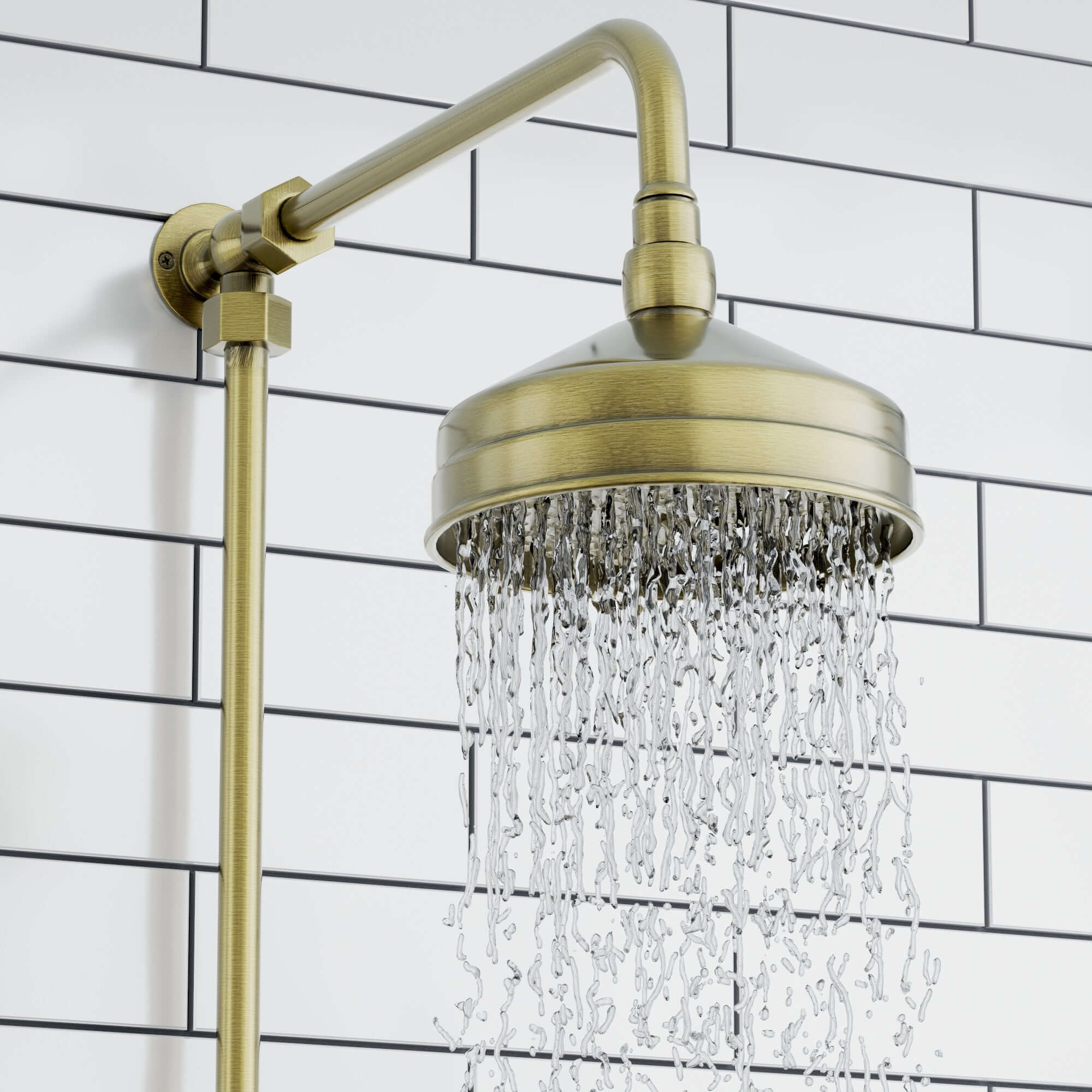 Traditional shower head apron rose brass 150mm - antique brass - Image 3
