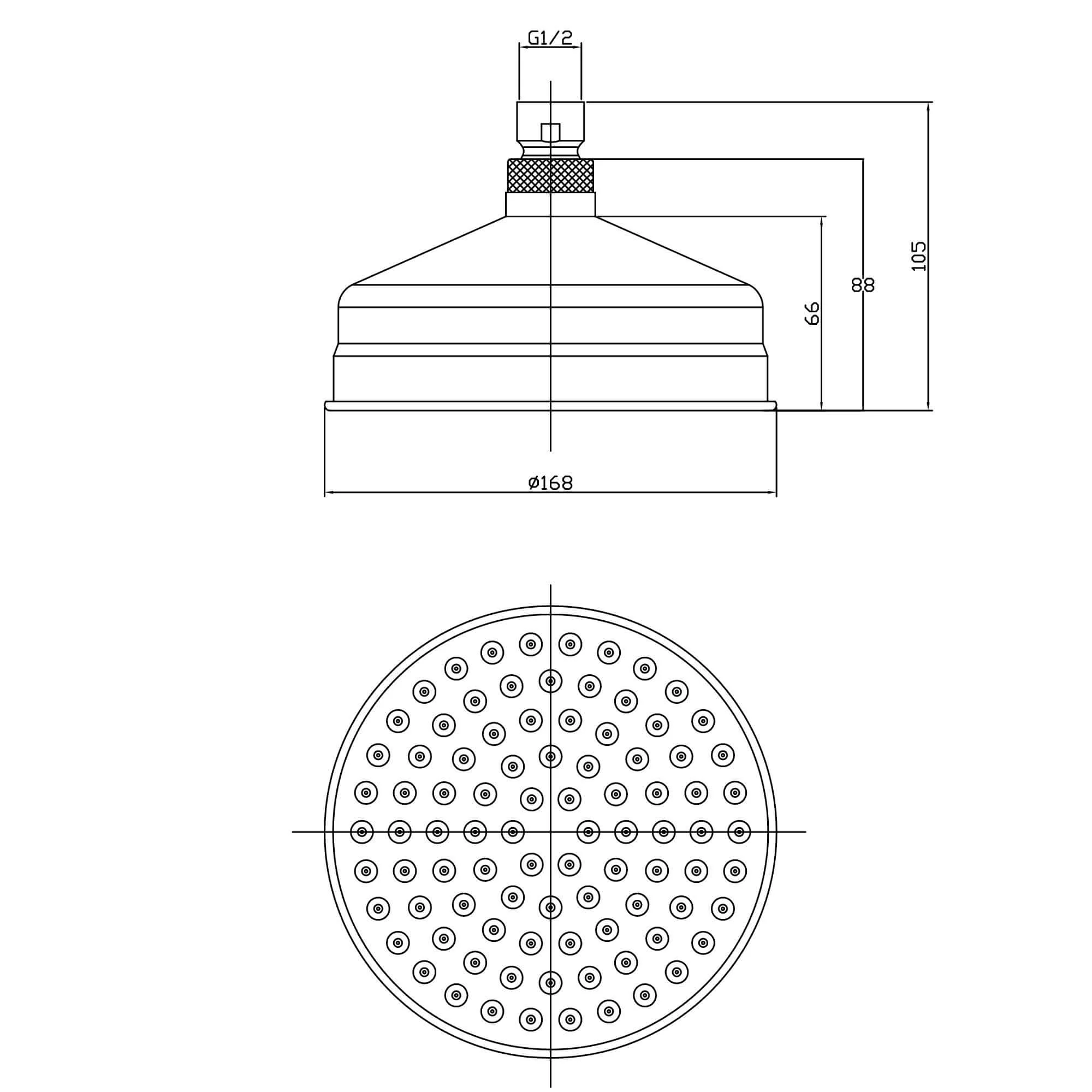 Chrome Traditional shower head apron rose brass 150mm - Image 6