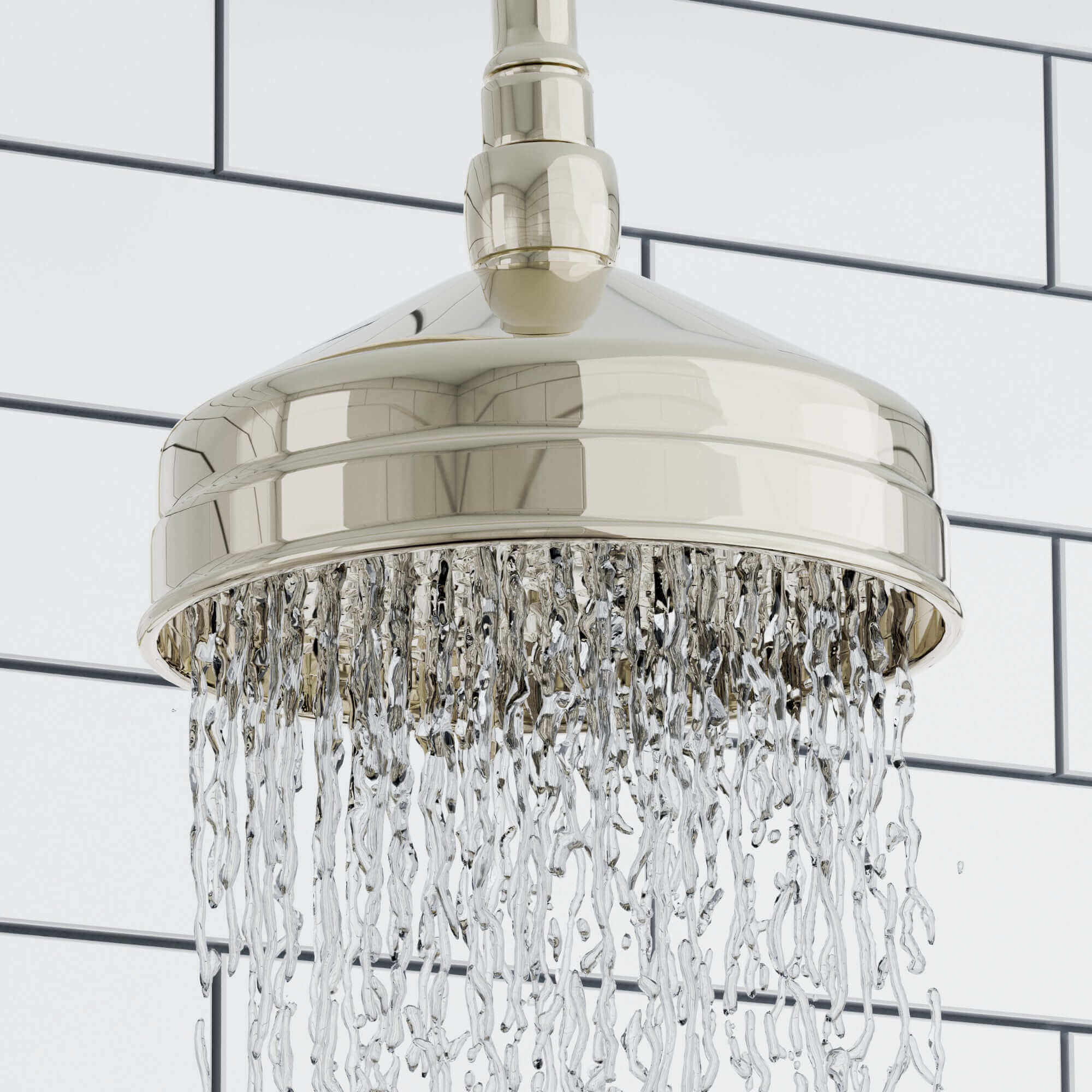 Traditional Wall Fixed Apron Brass Shower Head 6" With Shower Arm - Gold - Image 2