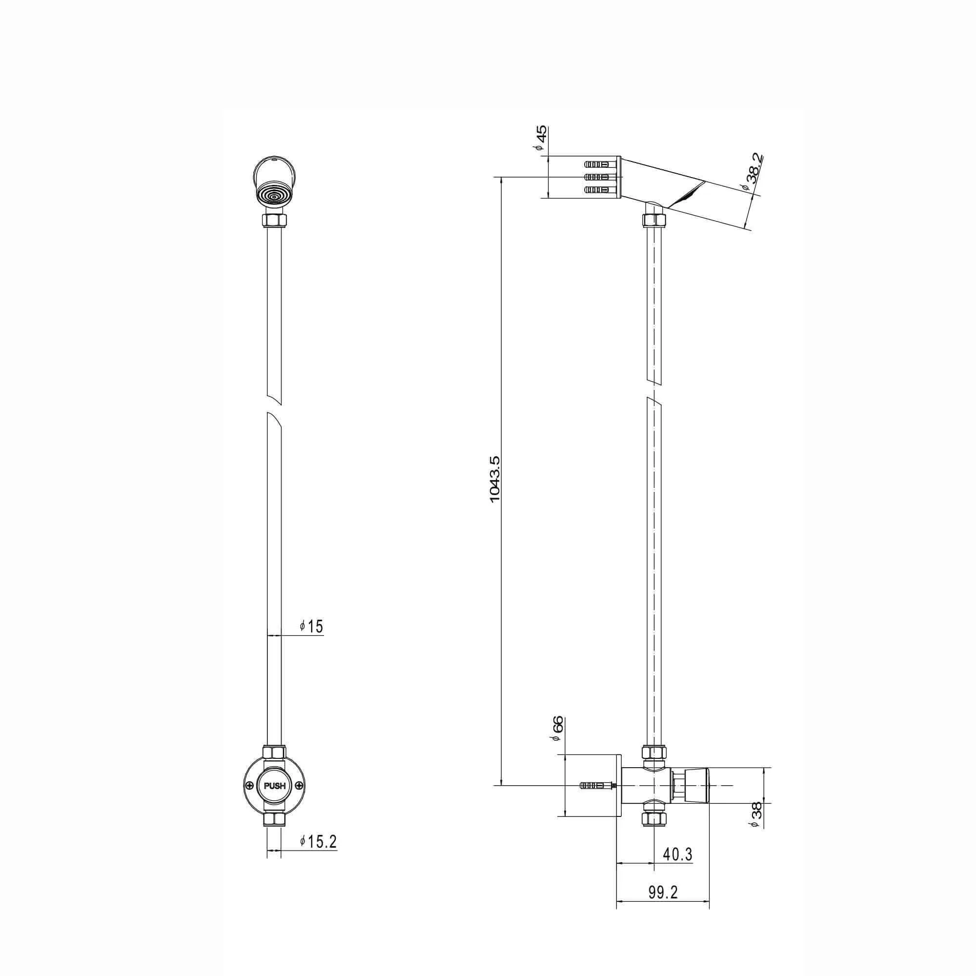 Vision non concussive time adjustable shower kit exposed - chrome - Image 3