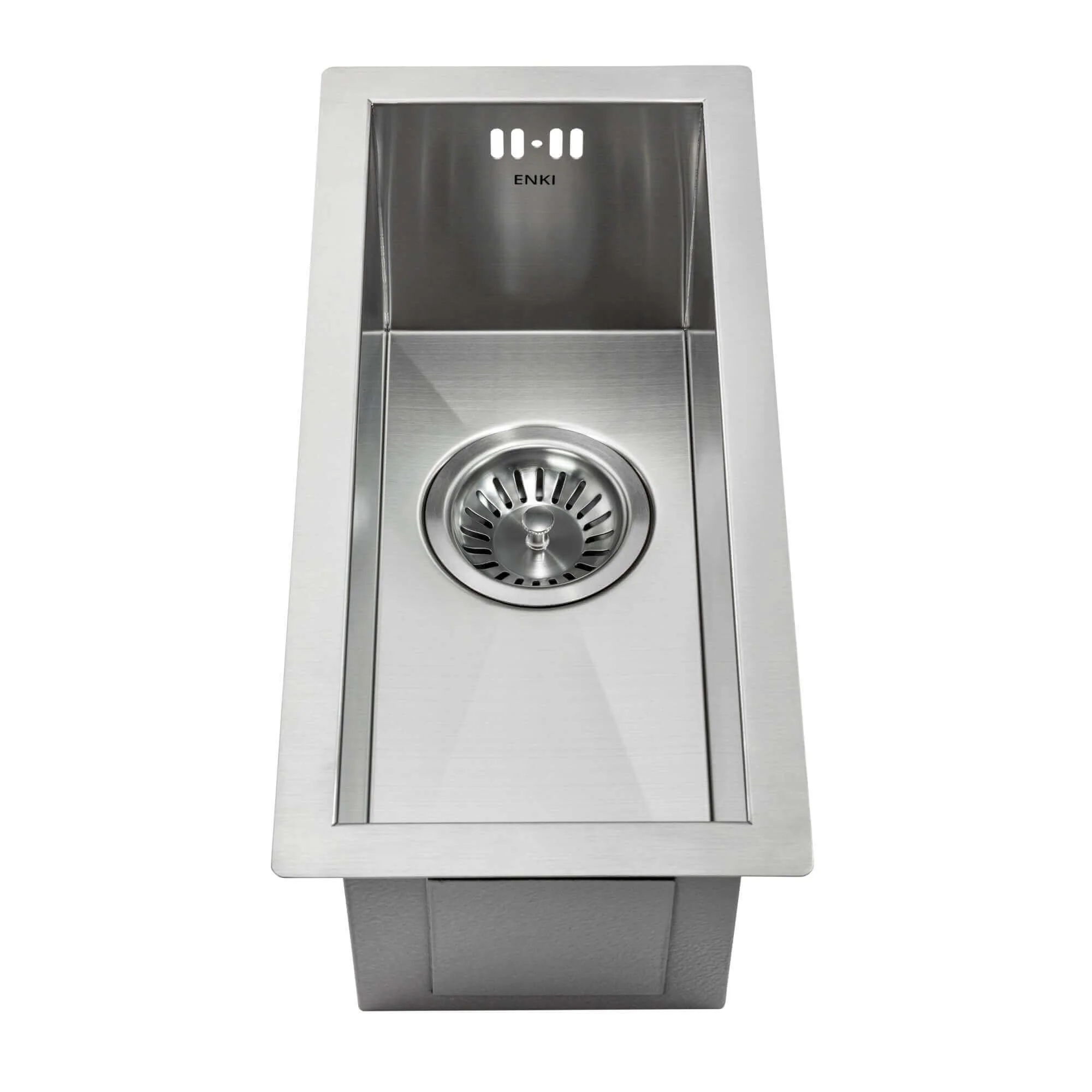 Zero 210mm x 450mm 0.5 bowl undermount or topmount kitchen sink with overflow - brushed stainless steel - Image 3